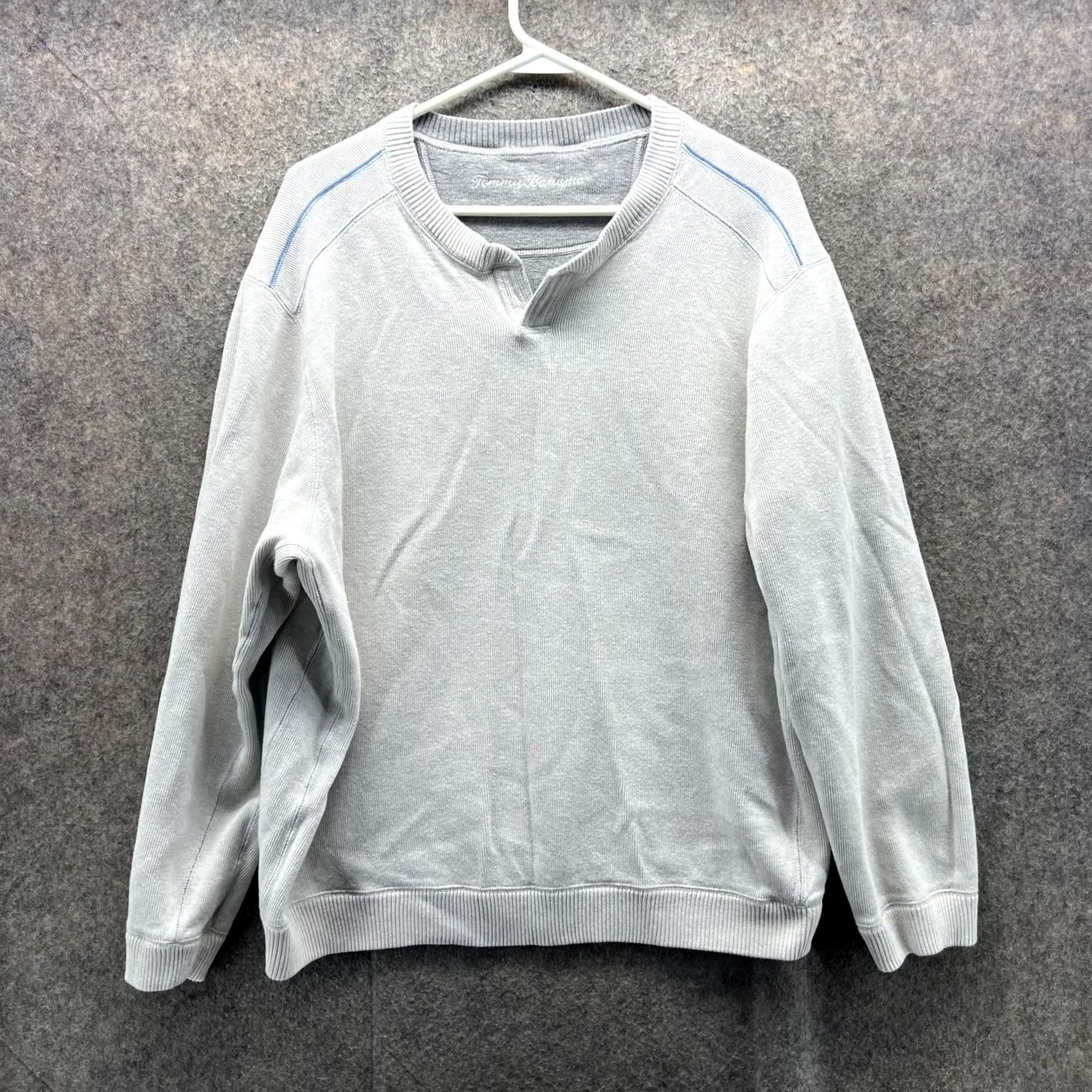 Tommy Bahama VINTAGE Tommy Bahama Sweater Mens M Gray Reversible Fleece Cotton Pullover Long Sleeve Size US M / EU 48-50 / 2 - 3 Thumbnail