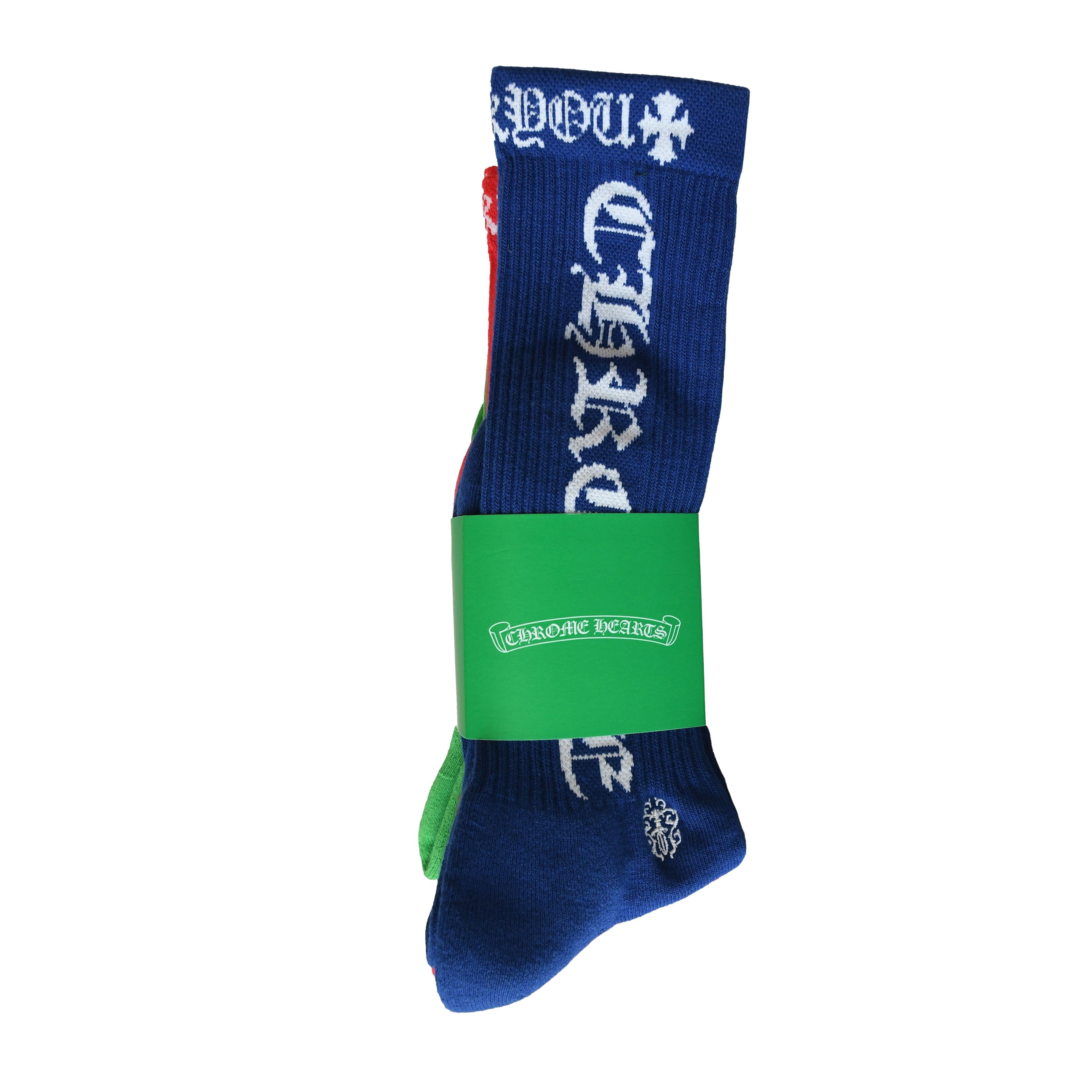 Chrome Hearts Chrome Hearts 3-Pack Chomper Socks Multicolor | Grailed
