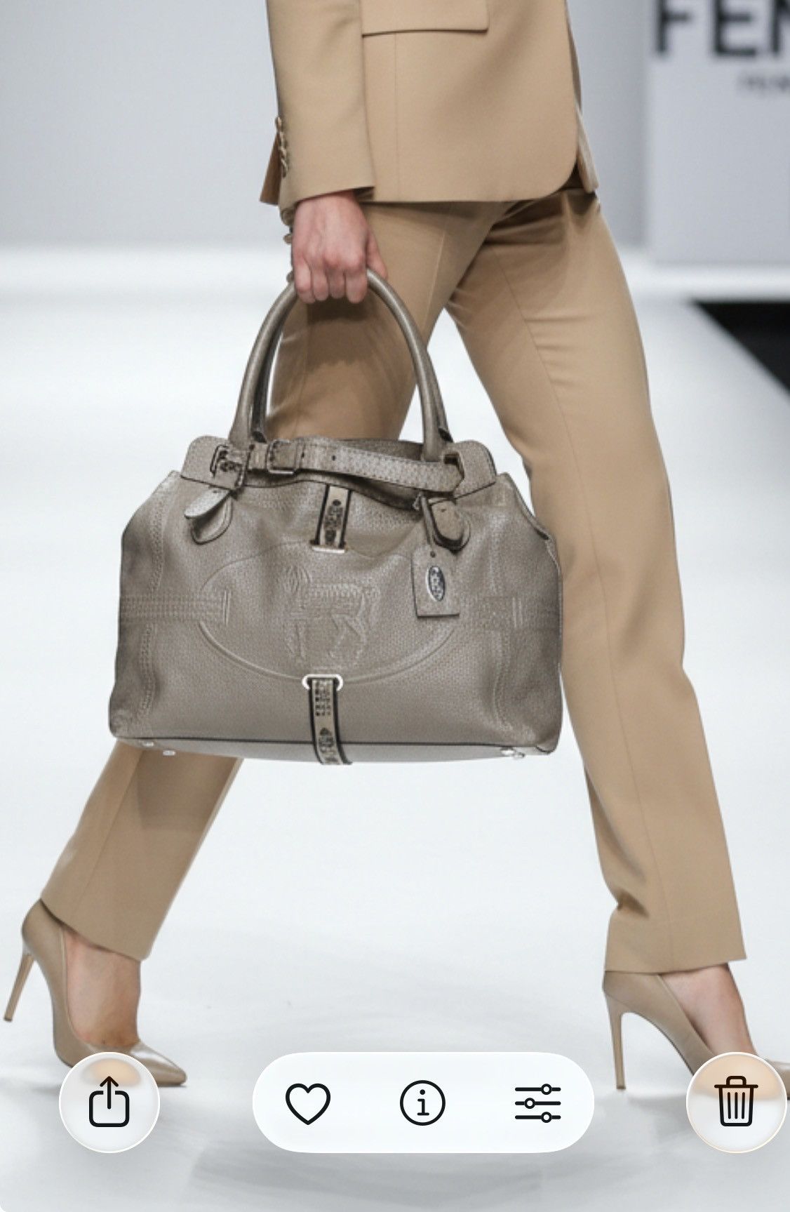 Fendi Fendi Selleria Handbag horse embossed silver gray Size ONE SIZE - 1 Thumbnail
