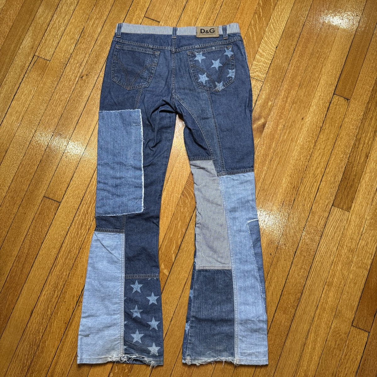 Dolce & Gabbana RARE Dolce & Gabanna Patchwork Vintage Women Flare Jeans Size 32" / US 10 / IT 46 - 2 Thumbnail