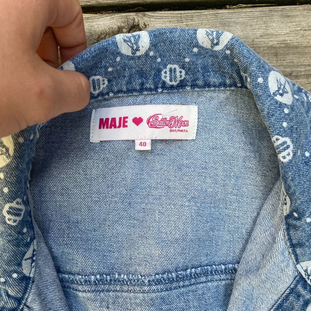 Maje Rare Maje X Sailor Moon Bmoon Monogram Denim Jacket Size 40 Size L / US 10 / IT 46 - 8 Thumbnail