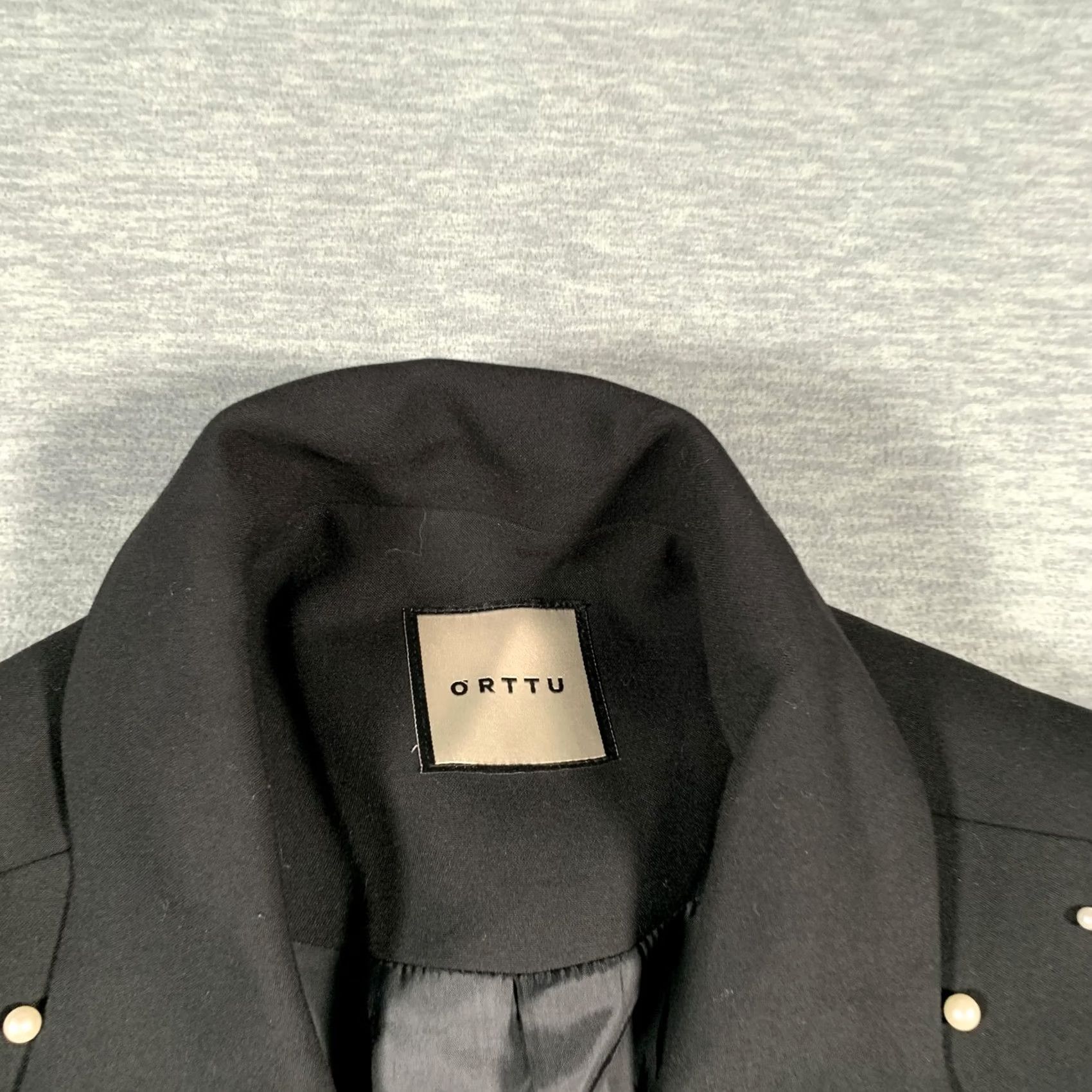 Vintage ORTTU Blazer Men One Size Black Pearl Studded Embellished Single Button Beaded Jacket Size 44L - 4 Thumbnail