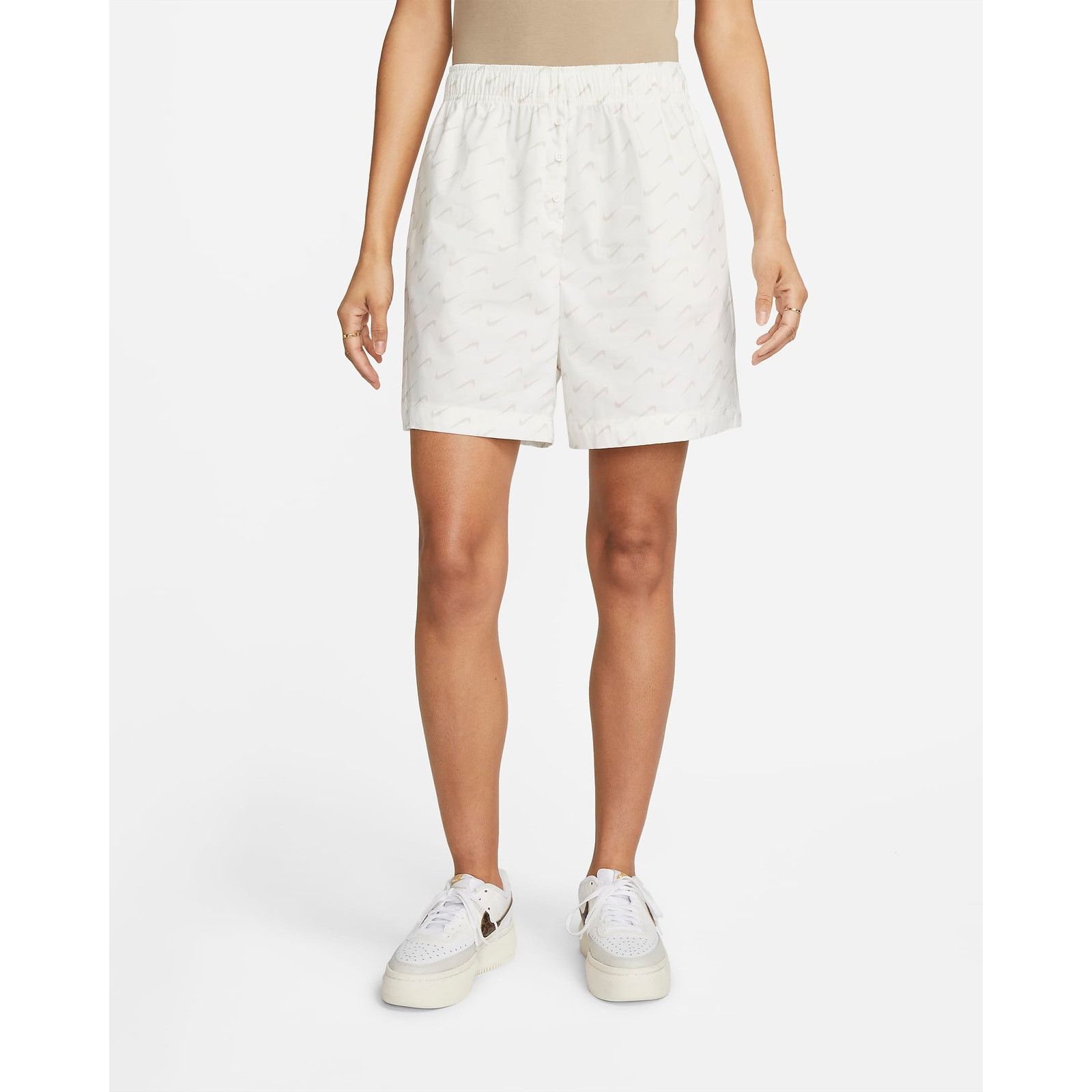 Nike Nike Everyday Modern High-Waisted Logo Short Beige Women XXL Size 40" / US 18 - 8 Thumbnail