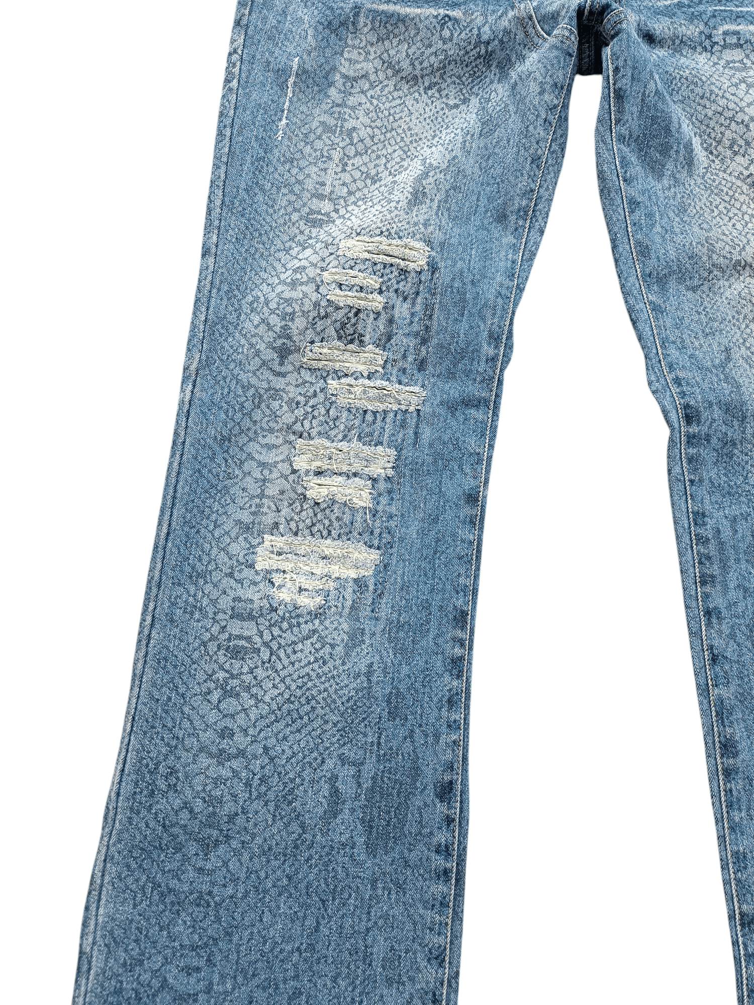Japanese Brand × Jean RARE 🔥 Japanese Brand Snake Skin Distressed Jeans Size US 32 / EU 48 - 3 Thumbnail
