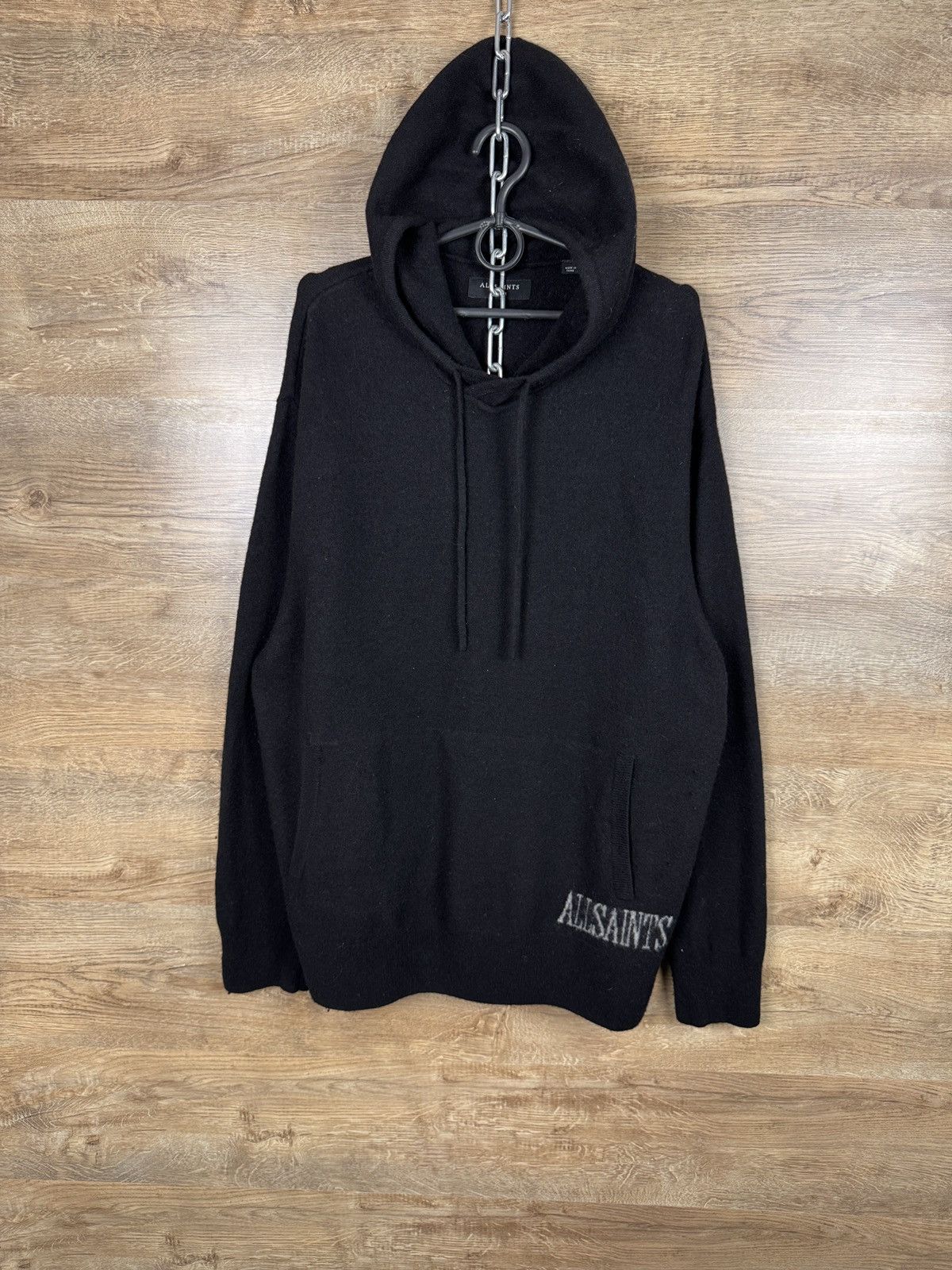Allsaints × Japanese Brand Mens Vintage AllSaints frame hoody wool merino hoodie Size US XL / EU 56 / 4 - 1 Thumbnail