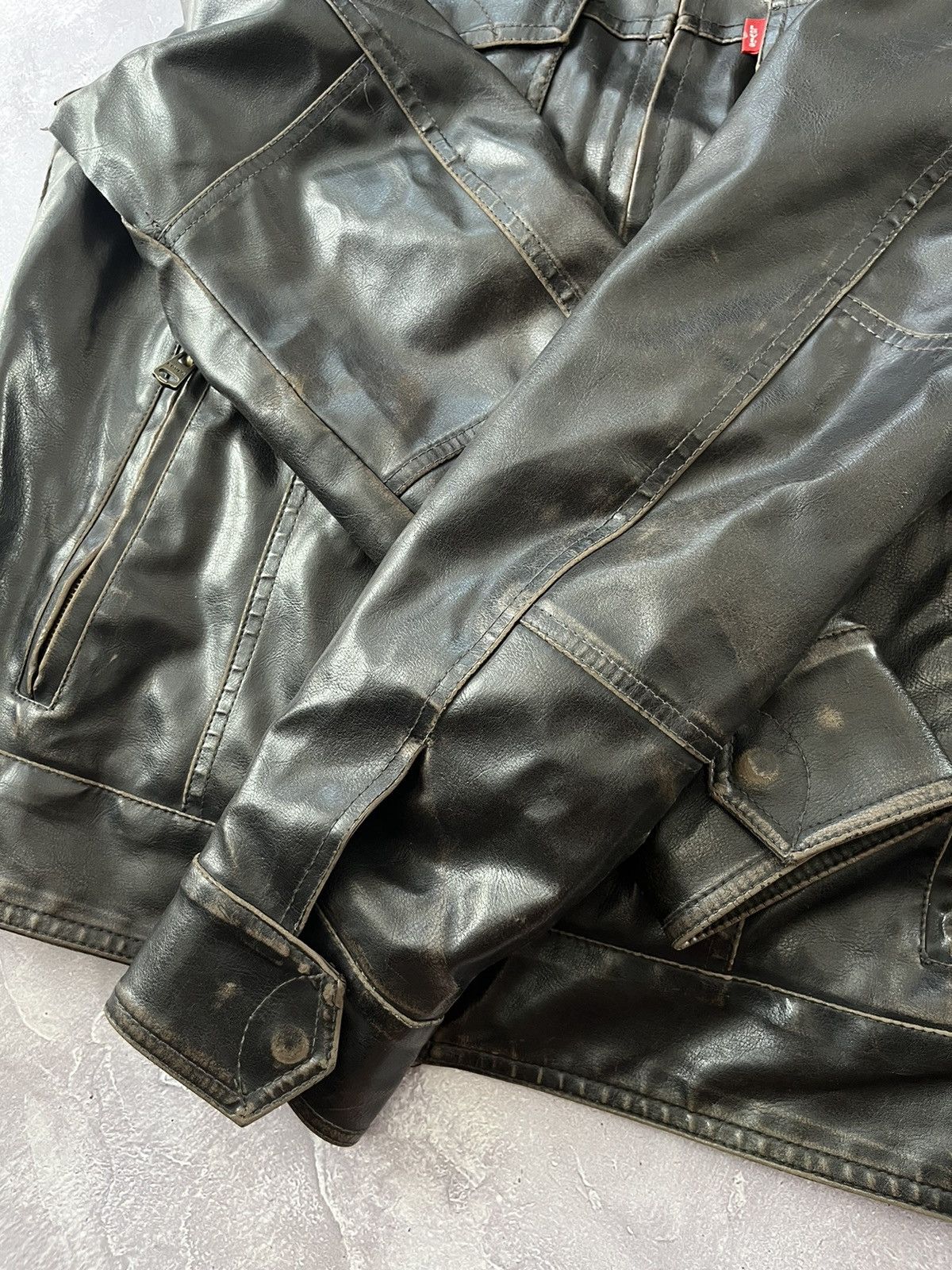 Levi's Vintage Clothing Vintage Levi's Leather Hooded Red Tab Jacket Polyvinyl SZ M Size US M / EU 48-50 / 2 - 16 Thumbnail