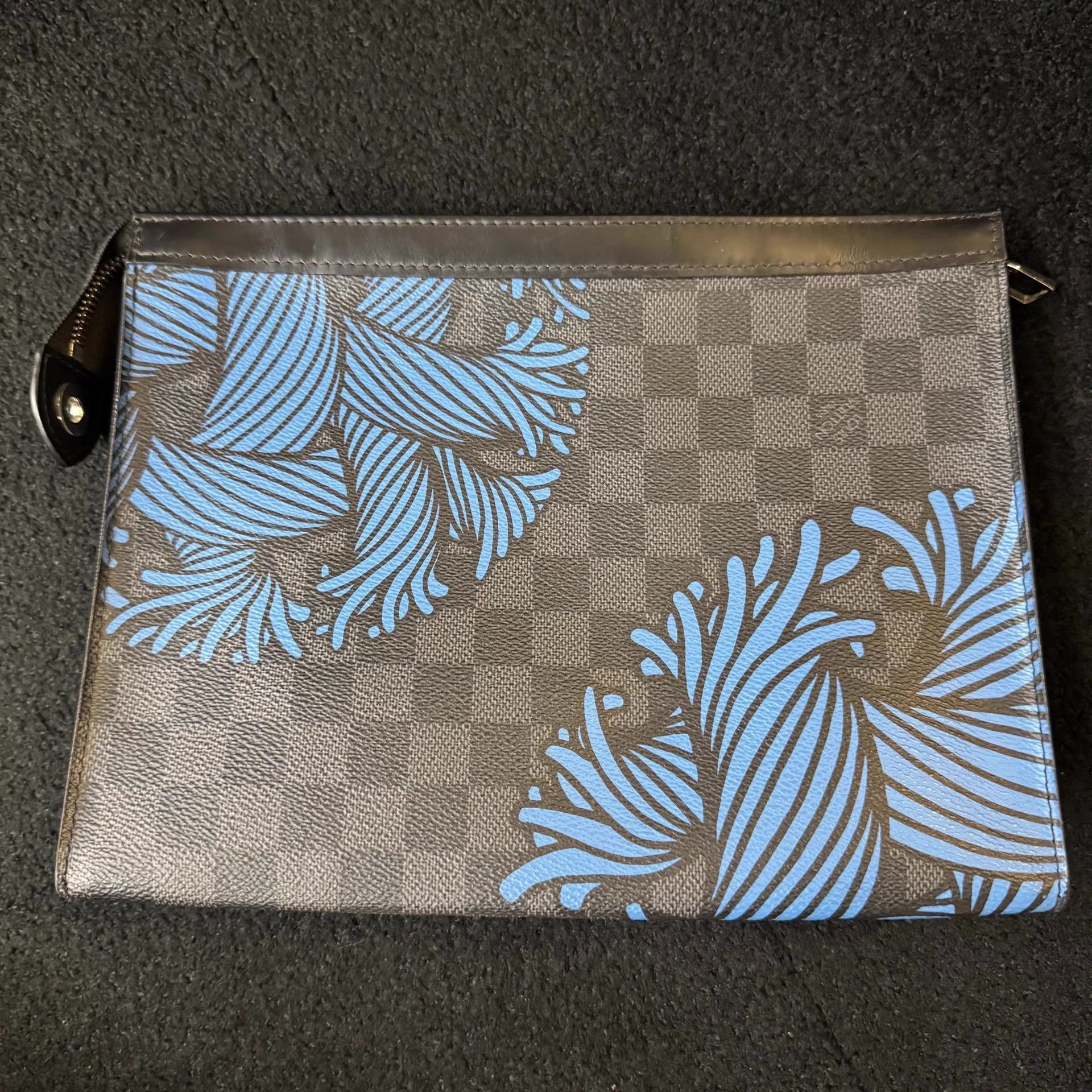 Louis Vuitton Multi-Patterned Pouch with Blue Leaf Accents Size ONE SIZE - 1 Thumbnail