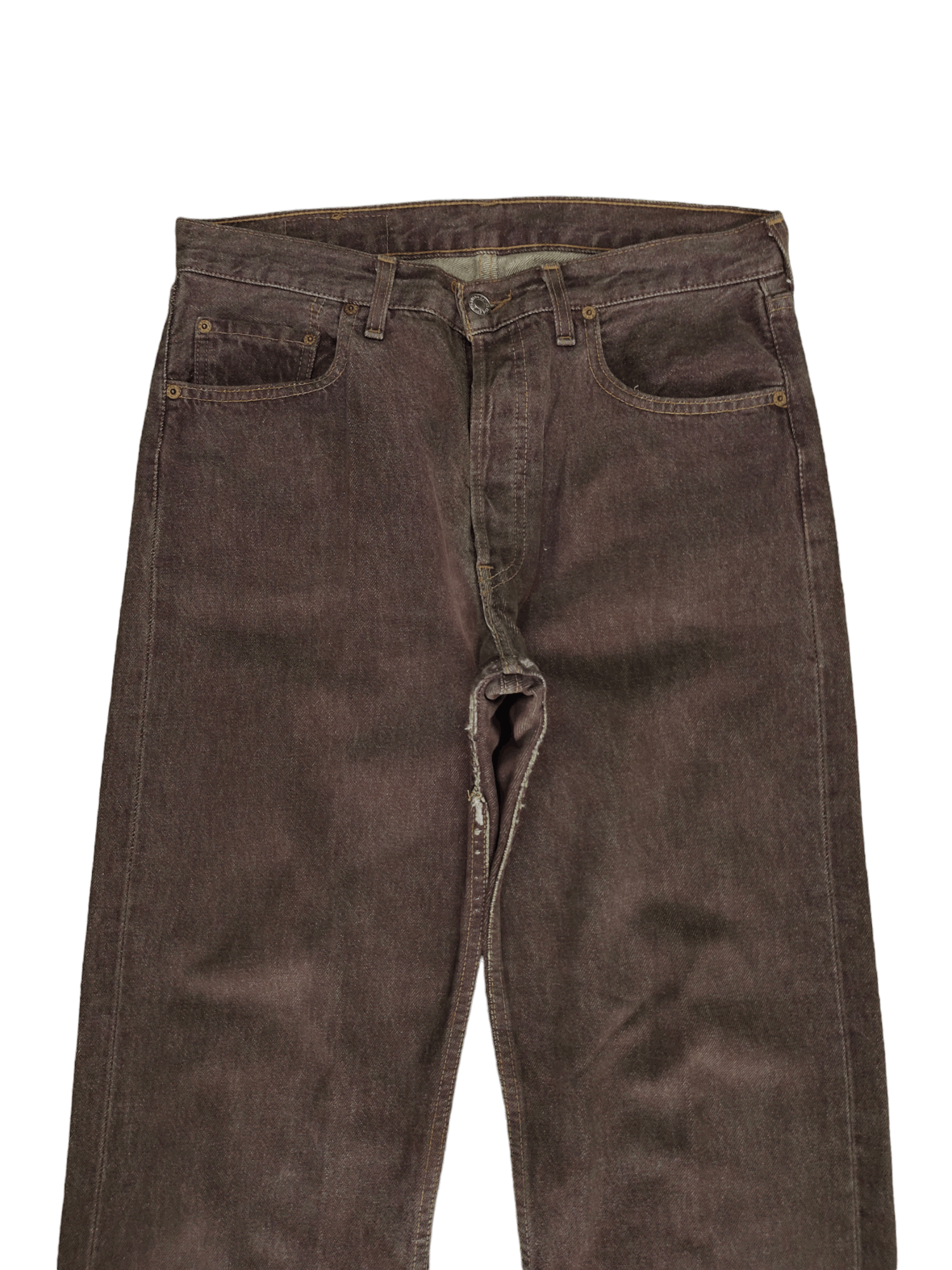Levi's Vintage Clothing Vintage 90s Levis 501 Brown Distress Denim Jeans Size US 32 / EU 48 - 2 Thumbnail
