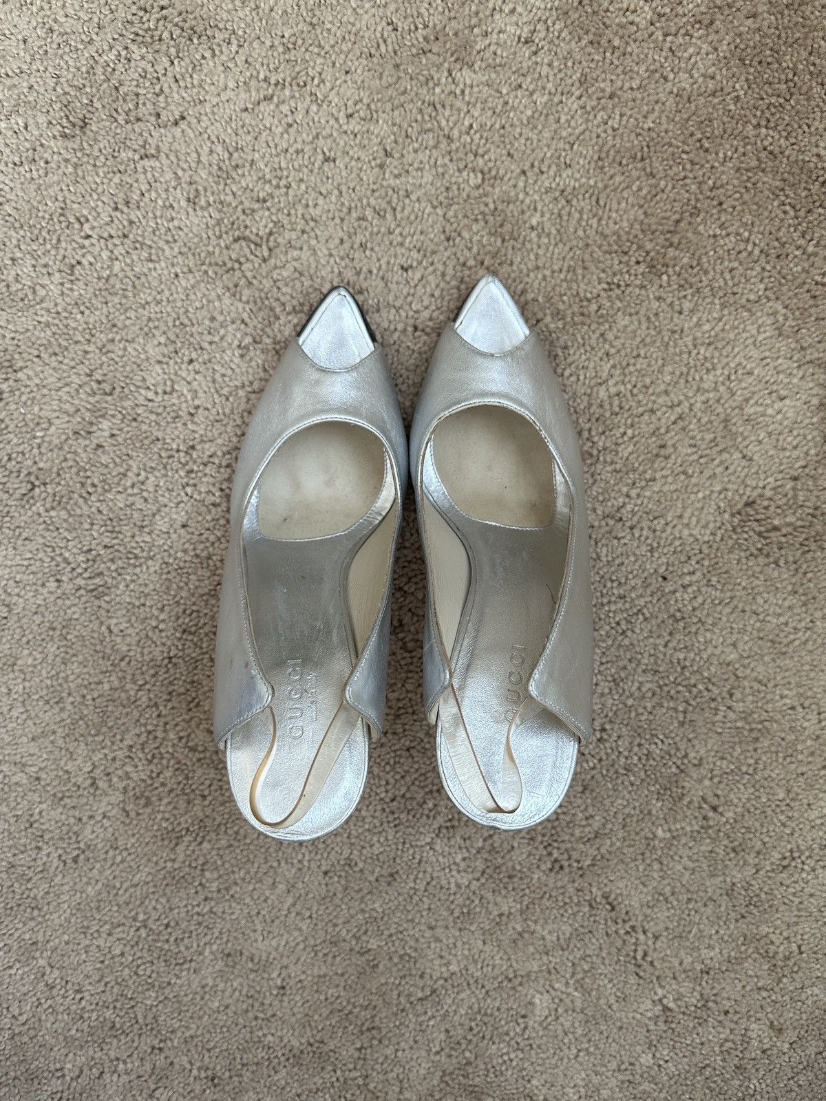 Gucci Gucci SS03 Metallic Slingback Pumps Size US 6.5 / IT 36.5 - 4 Thumbnail