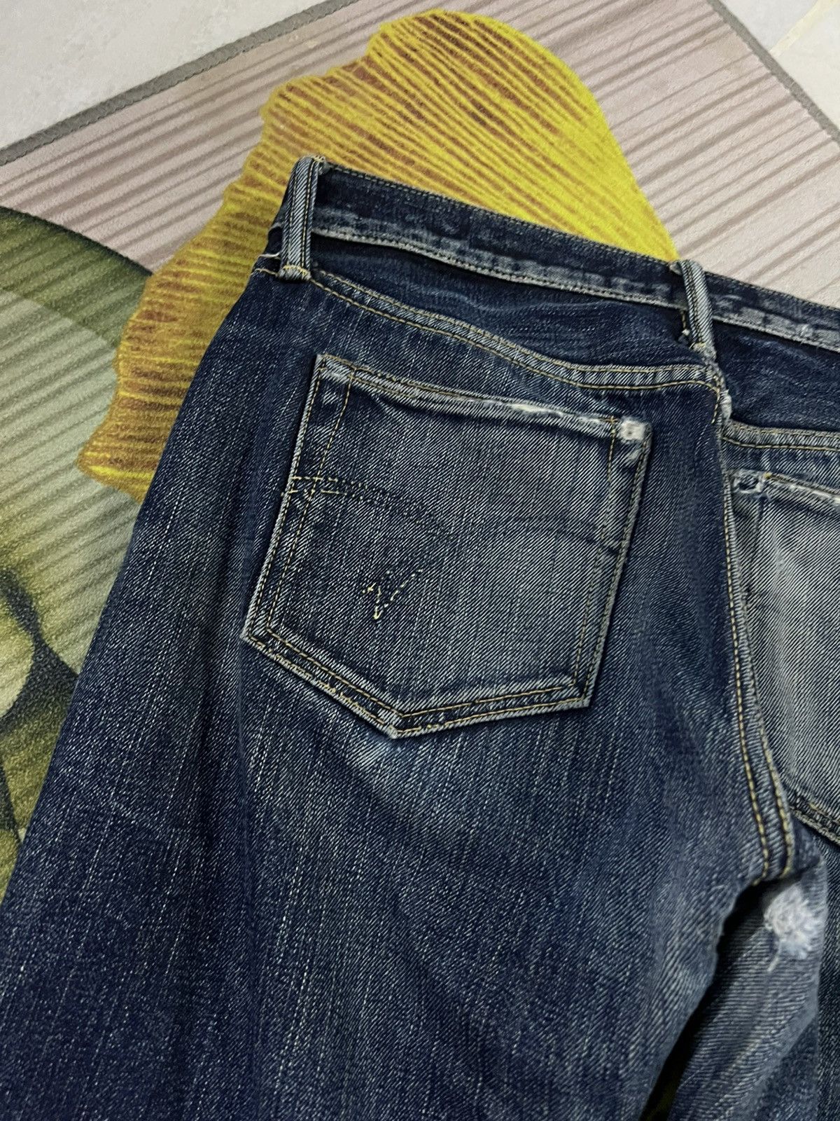 Japanese Brand × The Flat Head × Vintage VINTAGE THE FLAT HEAD DISTRESSED SELVEDGE JEANS Size US 29 - 20 Thumbnail