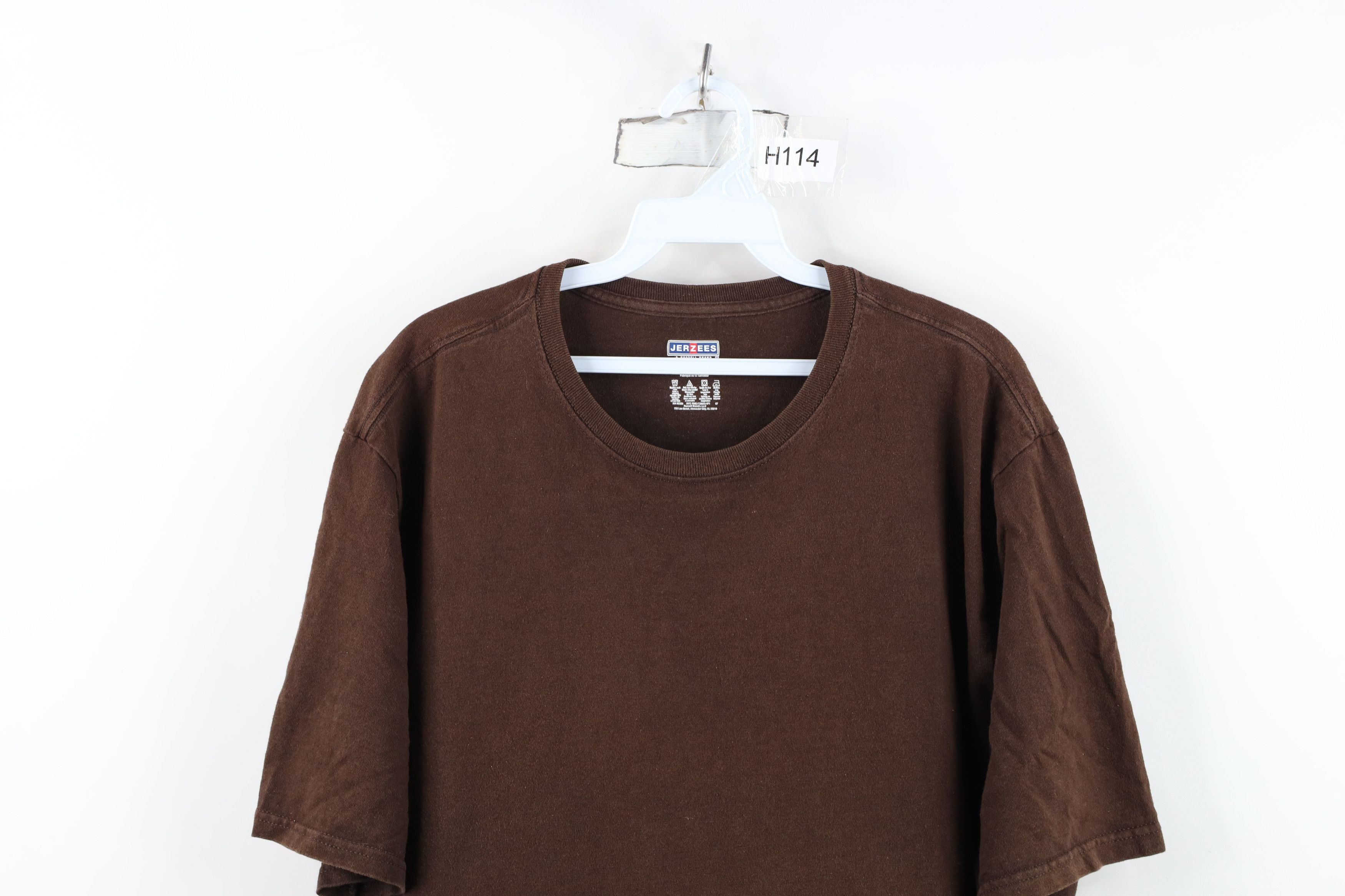 Vintage Vintage Y2K Streetwear Blank Short Sleeve T-Shirt Brown Size US L / EU 52-54 / 3 - 2 Thumbnail
