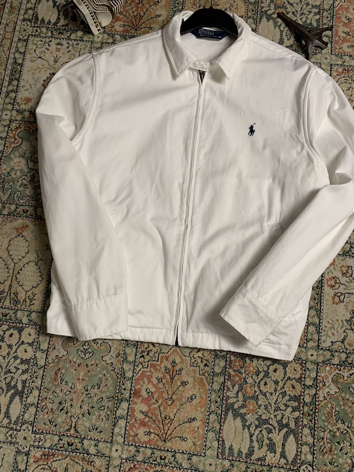 Polo Ralph Lauren × Ralph Lauren × Vintage Rare Vintage Polo Ralph Lauren White Zip Up Jacket Pony Logo Size US L / EU 52-54 / 3 - 3 Thumbnail