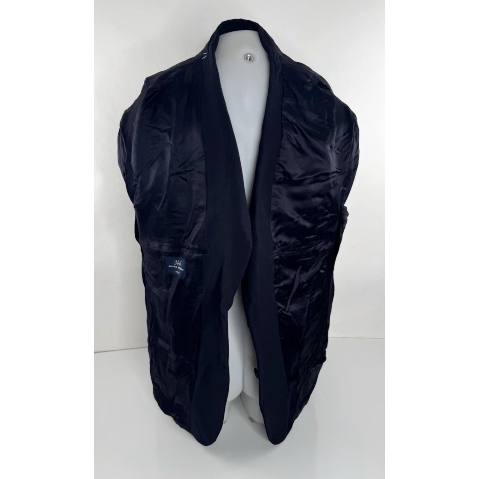 Brooks Brothers BROOKS BROTHERS Blazer - Wool Blend Stretch - 44S - Wool Blazer Jacket - Blackish Very Dark Blue - Men - Short Length - Tags New Size 44R - 7 Thumbnail