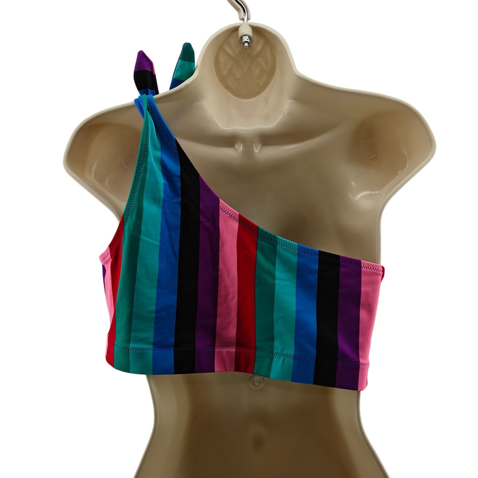 Old Navy Old Navy Multicolor Stripe Single Shoulder Bikini Top Large Size L / US 10 / IT 46 - 4 Thumbnail