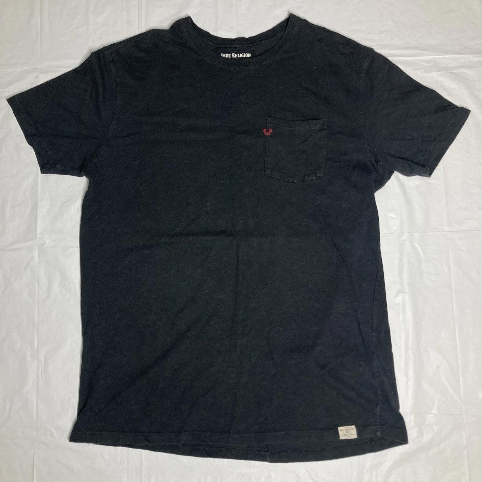 True Religion Men’s XL True Religion Black Blank Crewneck T Shirt Red Logo Size US XL / EU 56 / 4 - 1 Thumbnail