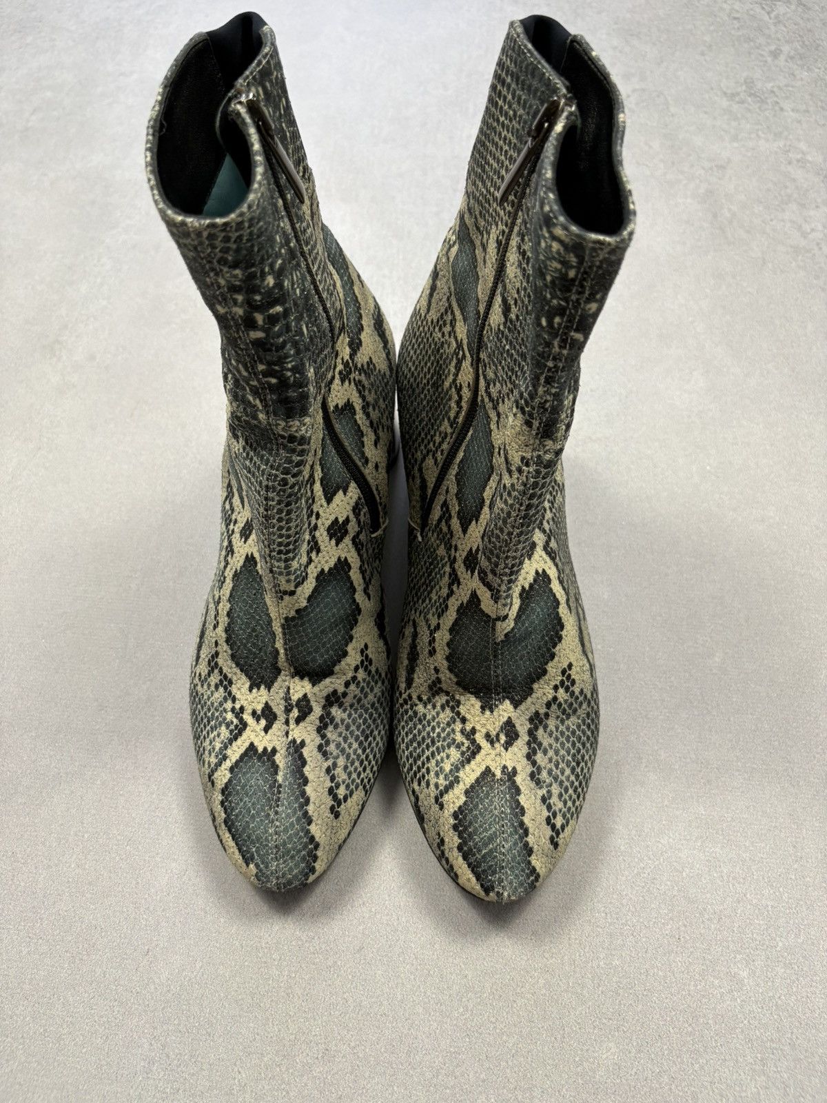 Designer Thierry Rabotin Python Print Leather Ankle Boots Women’s 38 Size US 8 / IT 38 - 2 Thumbnail