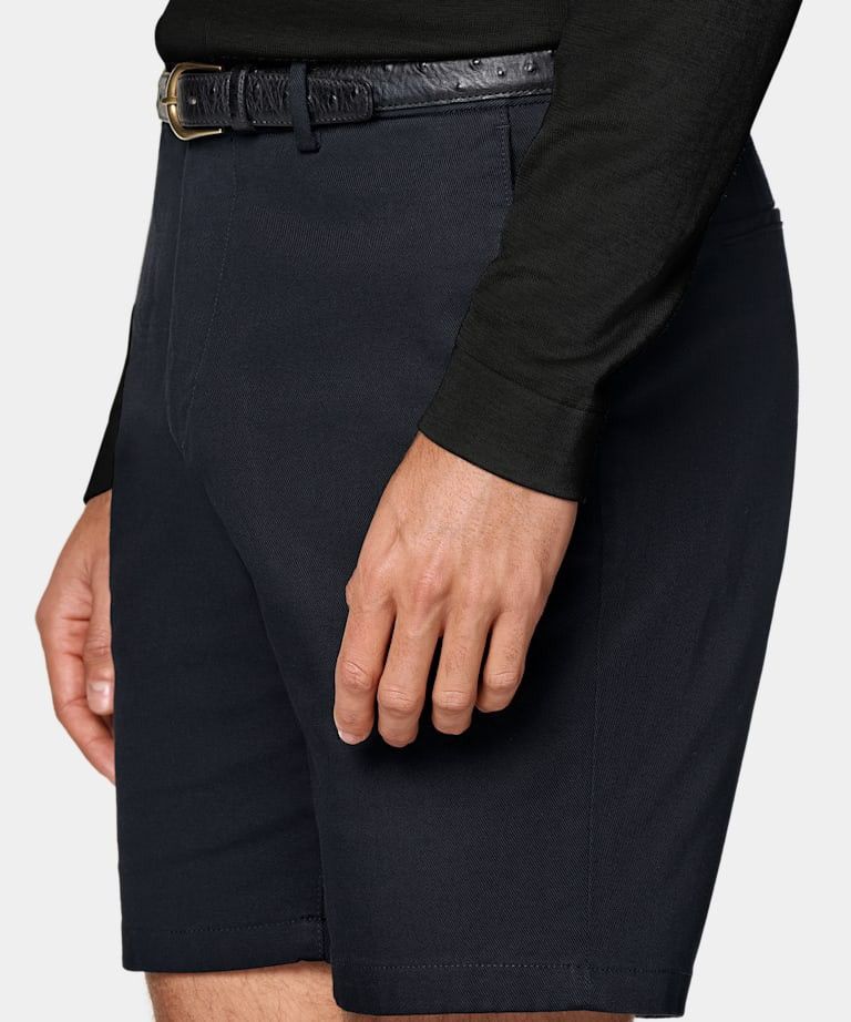 Suitsupply Suitsupply Mens Navy Blue Italian Fabric Chino Shorts Size US 33 - 3 Thumbnail
