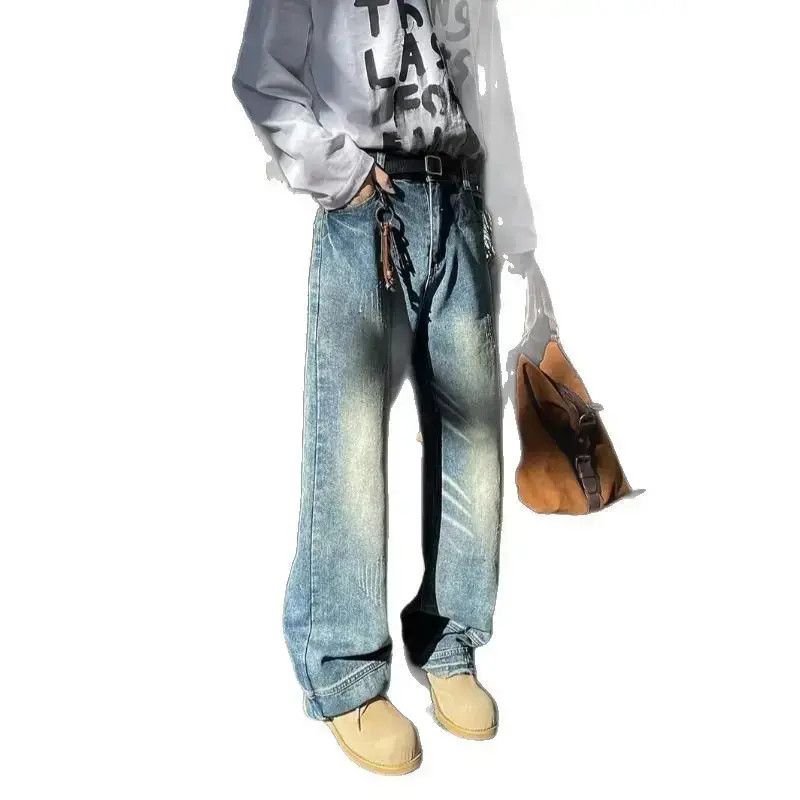 Japanese Brand Retro loose washed gradient wide leg jeans Size US 32 / EU 48 - 5 Thumbnail