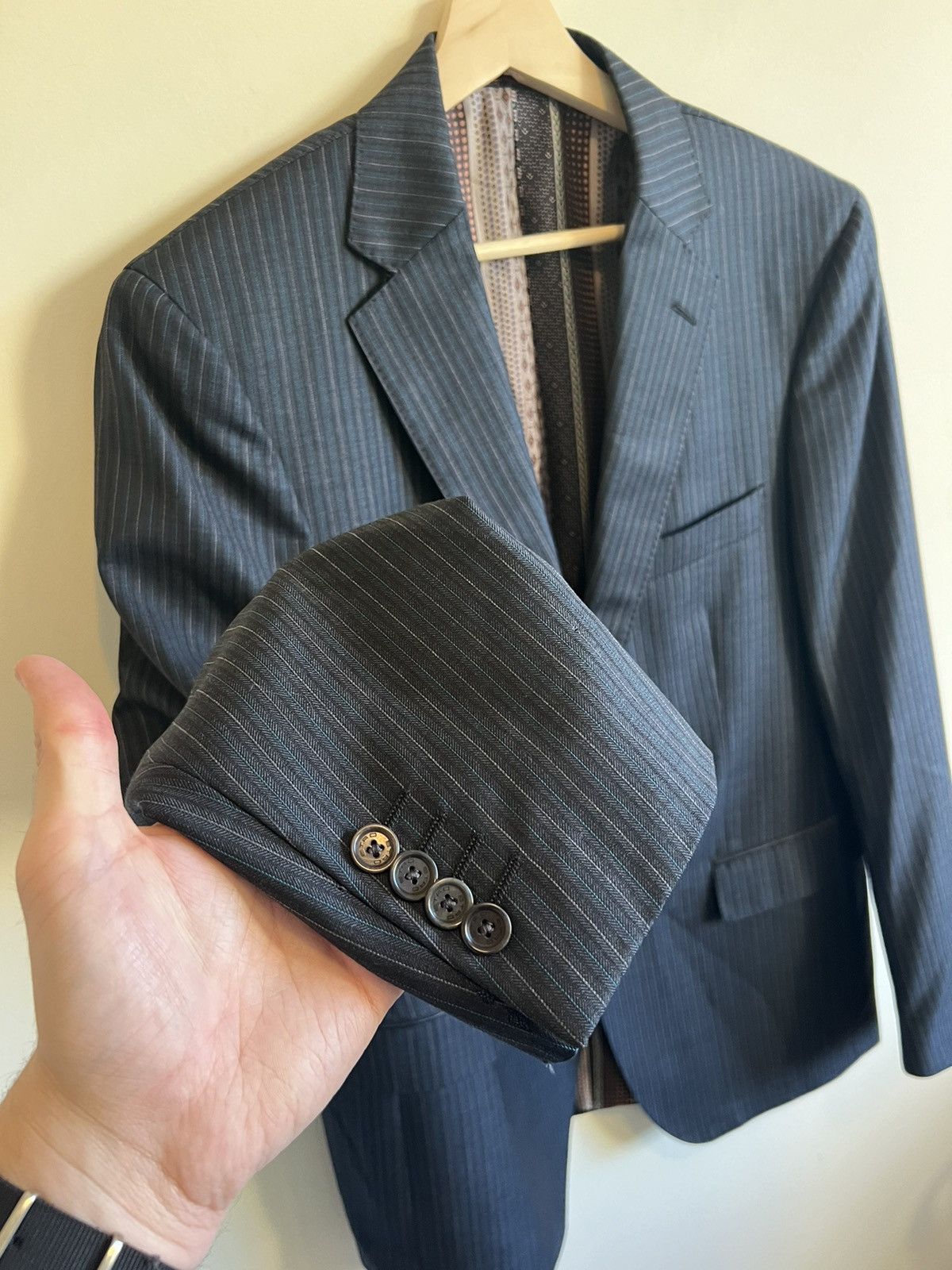 Etro ETRO 2 PIECE striped suit 52 size silk Italy Size 52R - 3 Thumbnail
