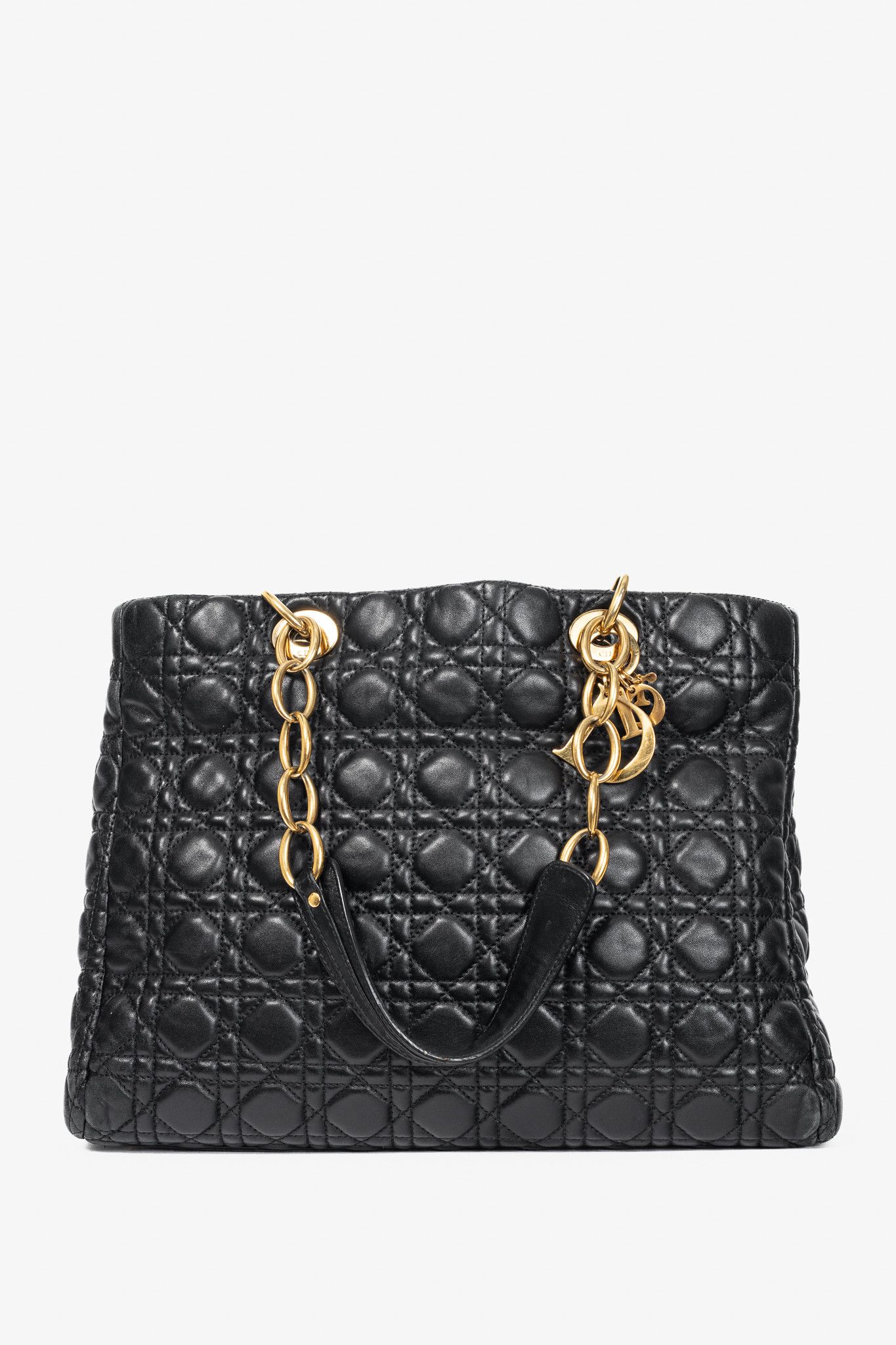 Dior Christian Dior Lady Dior Black Cannage Lambskin Tote Size ONE SIZE - 1 Thumbnail