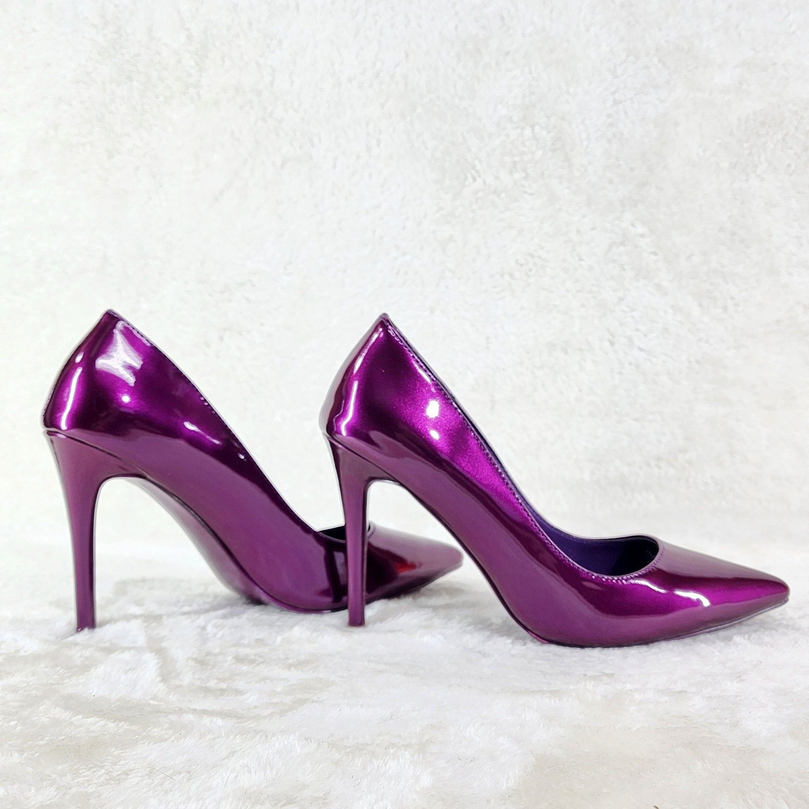 Other Fabio Violet Purple Patent 4" High Heel Shoes Pointy Toe Pum Size US 7 / IT 37 - 2 Thumbnail