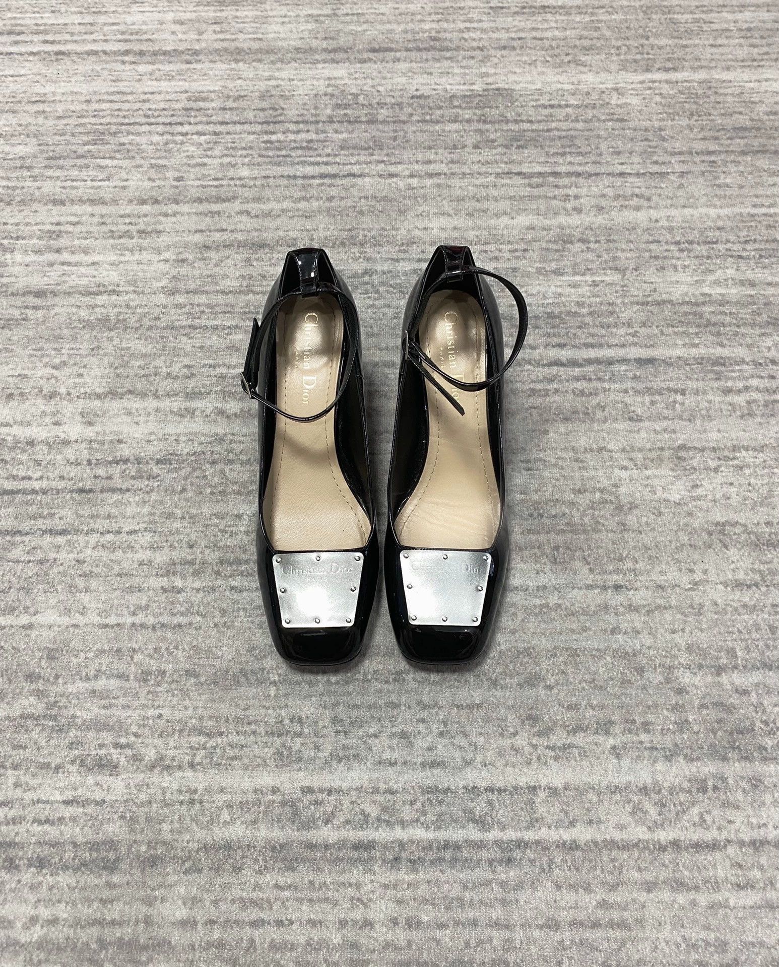 Christian Dior Monsieur Christian Dior Silver Mirror Block Heel Mary Jane Heels Size US 6.5 / IT 36.5 - 1 Thumbnail