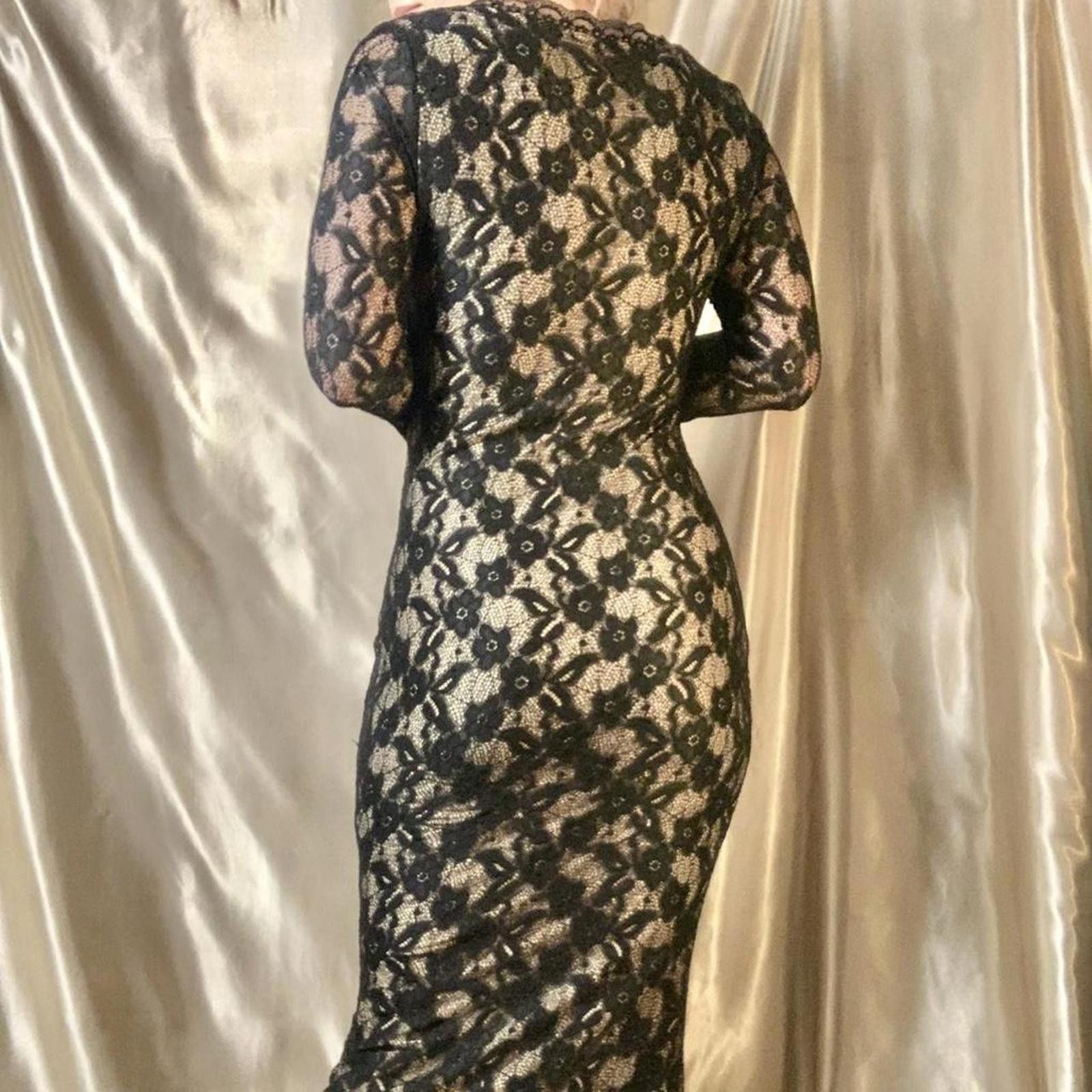 Shein Lace bodycon floor-length Morticia Addams esque dress! Size M / US 6-8 / IT 42-44 - 7 Thumbnail