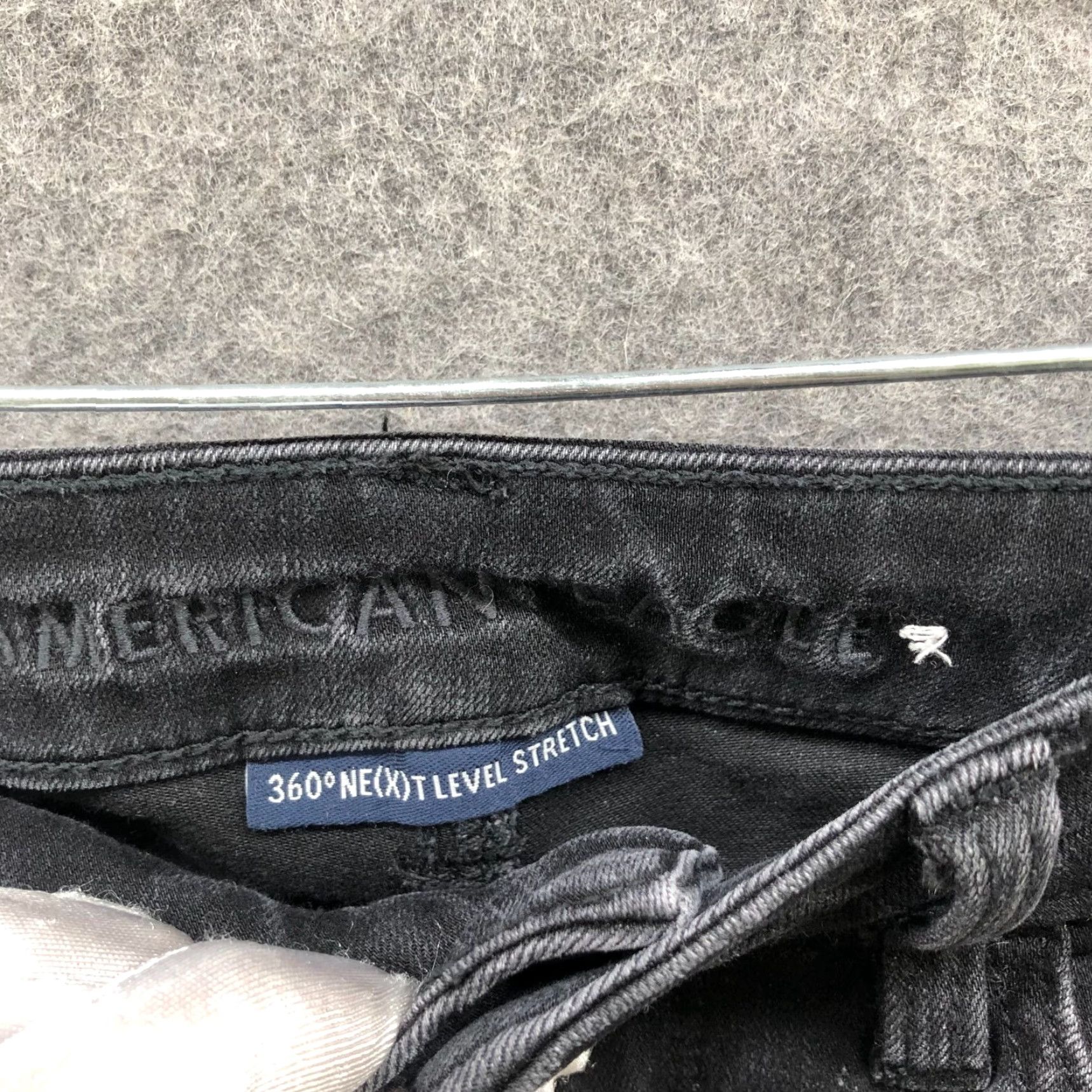 American Eagle Outfitters VINTAGE American Eagle Womens Jeggings Denim Pants Black Mid Rise Stretch 00 Slim Size 24" / US 00 / IT 34 - 5 Thumbnail