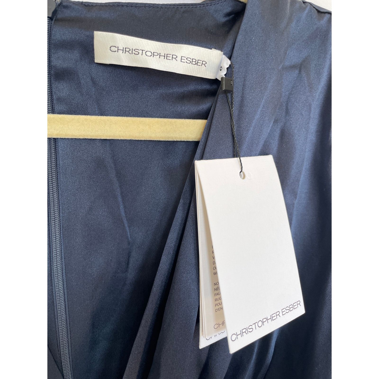 Christopher Esber NWT Christopher Esber Navy Blue Silk Twist Dress, AU 6, US 0 Size XS / US 0-2 / IT 36-38 - 3 Thumbnail