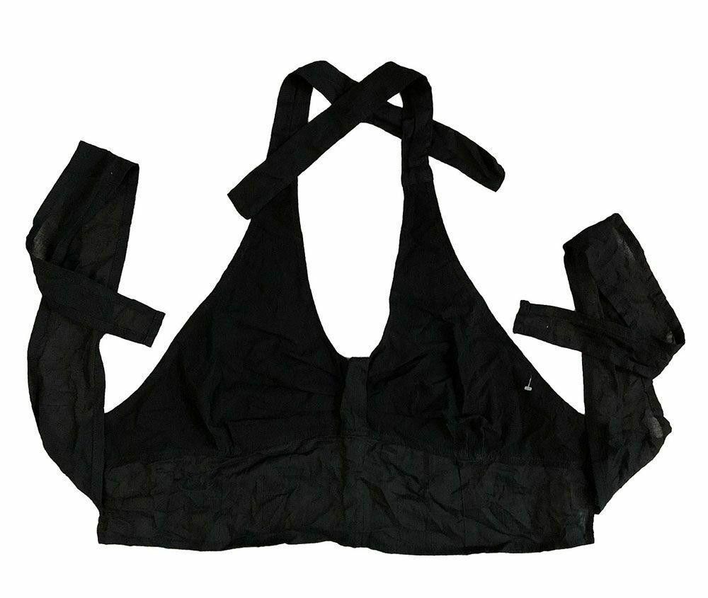 Designer New Black Hand Made Yute Bluse S/M Size S / US 4 / IT 40 - 2 Thumbnail