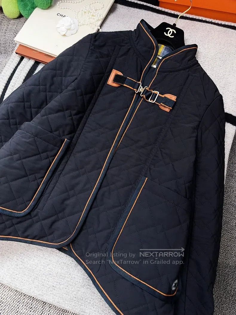 Hermes Hermes Dark Blue Stand Collar Two Pockets Irregular Hem Co Size XXS / US 00 / IT 34 - 9 Thumbnail