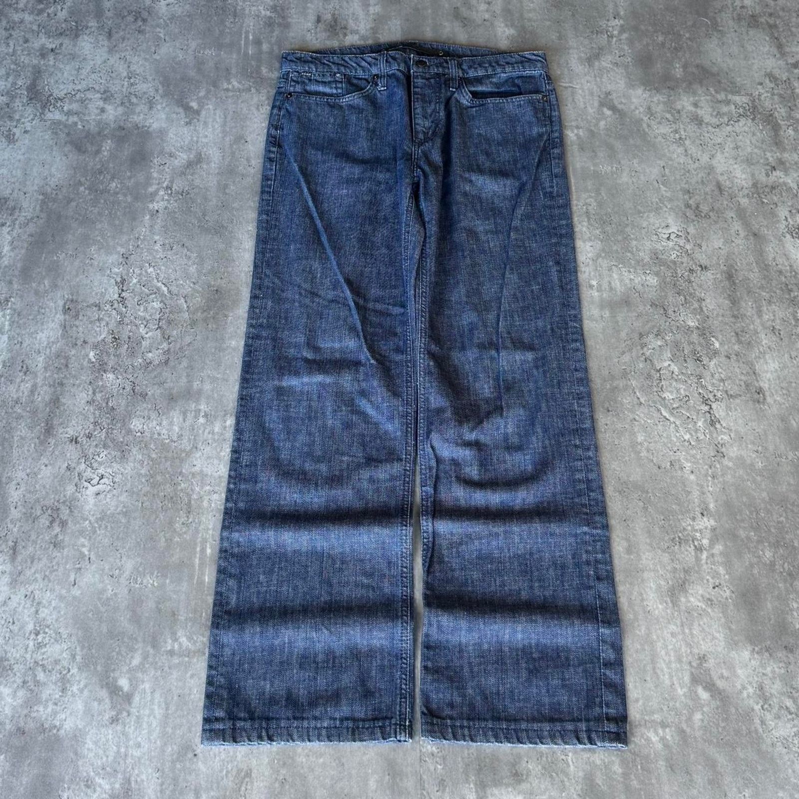 Japanese Brand × Vintage Vintage Y2K Baggy Wide Leg Embroidered Grunge Opium Jeans Size US 33 - 1 Thumbnail