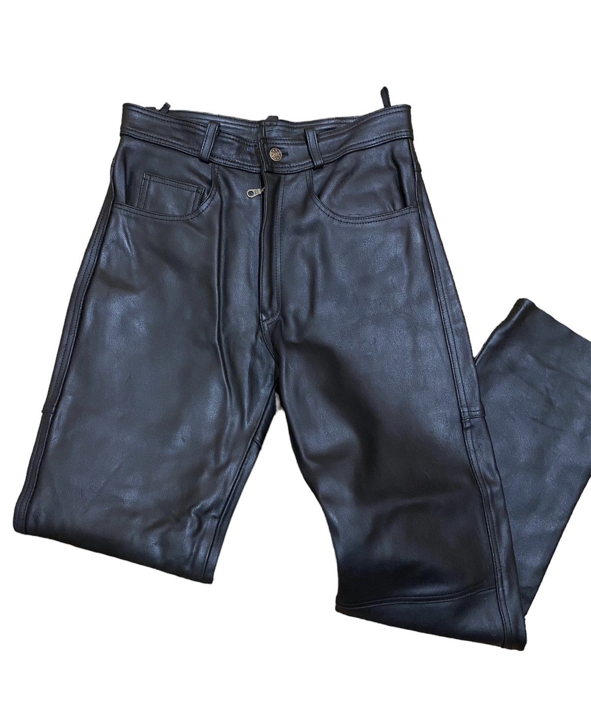 Genuine Leather Vintage Motorcycle Leather Biker Pants Size US 28 / EU 44 - 8 Thumbnail