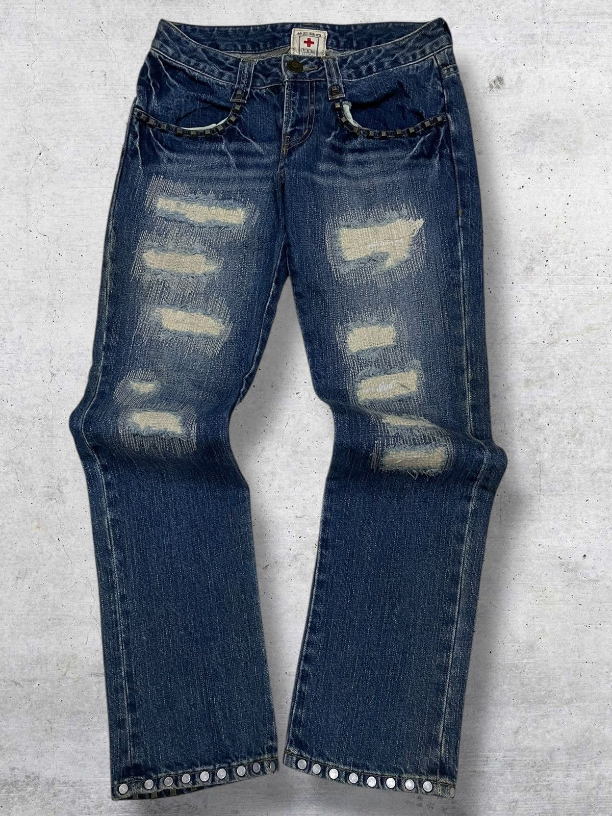 Hysteric Glamour VINTAGE COOK 90S JAPAN DESIGNER SCAB DISTRESSING OG DENIM Size US 26 / EU 42 - 1 Thumbnail
