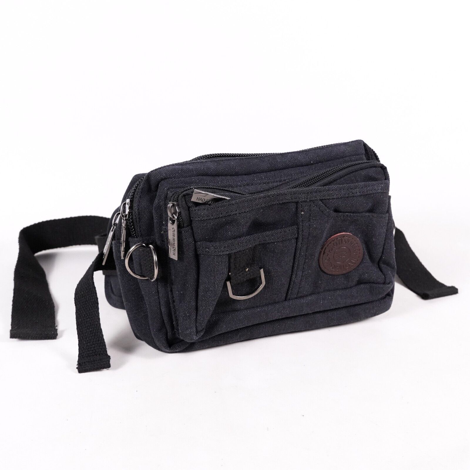 Other Haotianniao Black Canvas Fanny Pack Waist Hip Bag Belt Size ONE SIZE - 1 Thumbnail