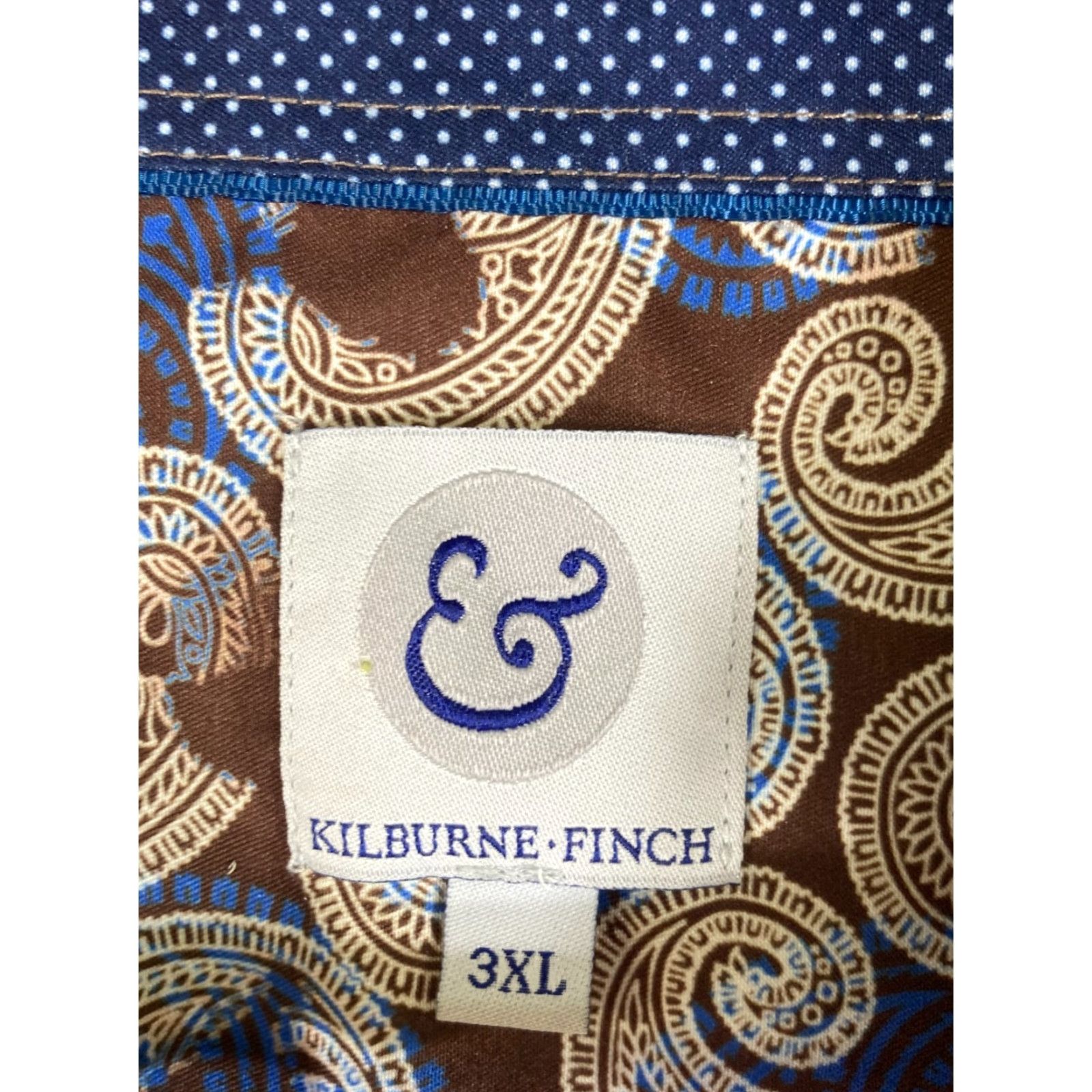 Vintage Kilburne & Finch Button Up Shirt Mens 3XL Brown White Paisley Long Sleeve Cowboy Western Size US XXL / EU 58 / 5 - 6 Thumbnail