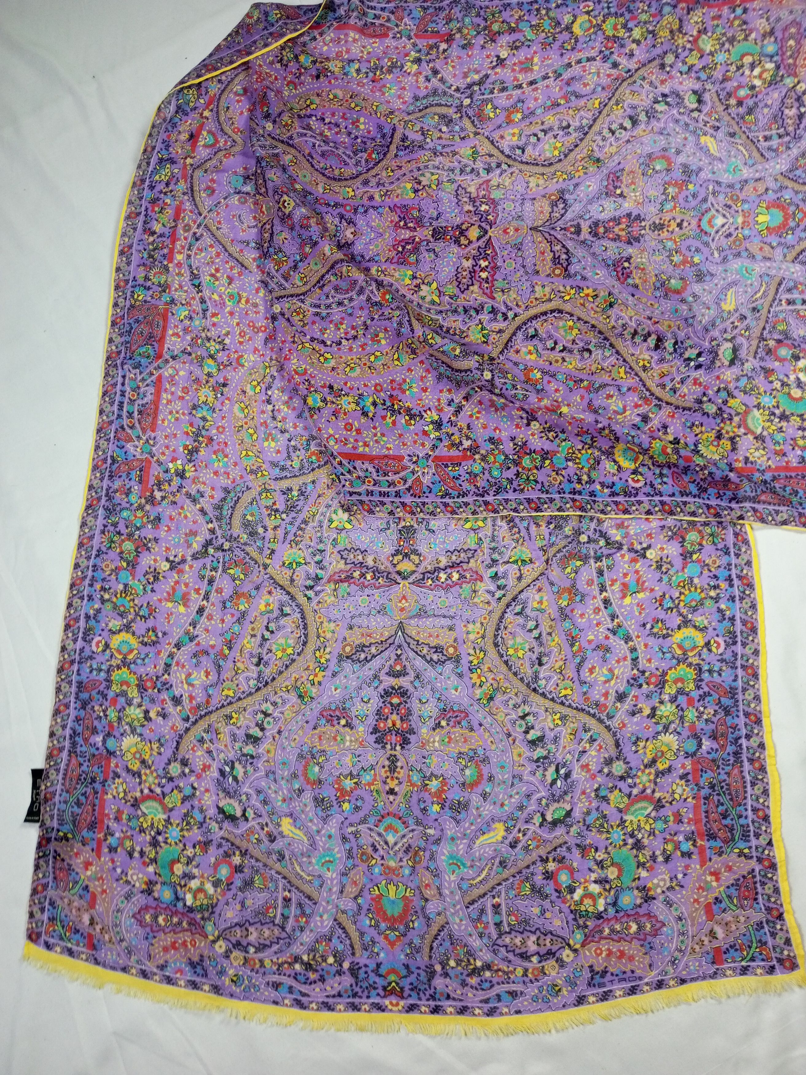 Etro × Vintage Etro Milano 50% Woll 50% Silk Scarf Size ONE SIZE - 2 Thumbnail