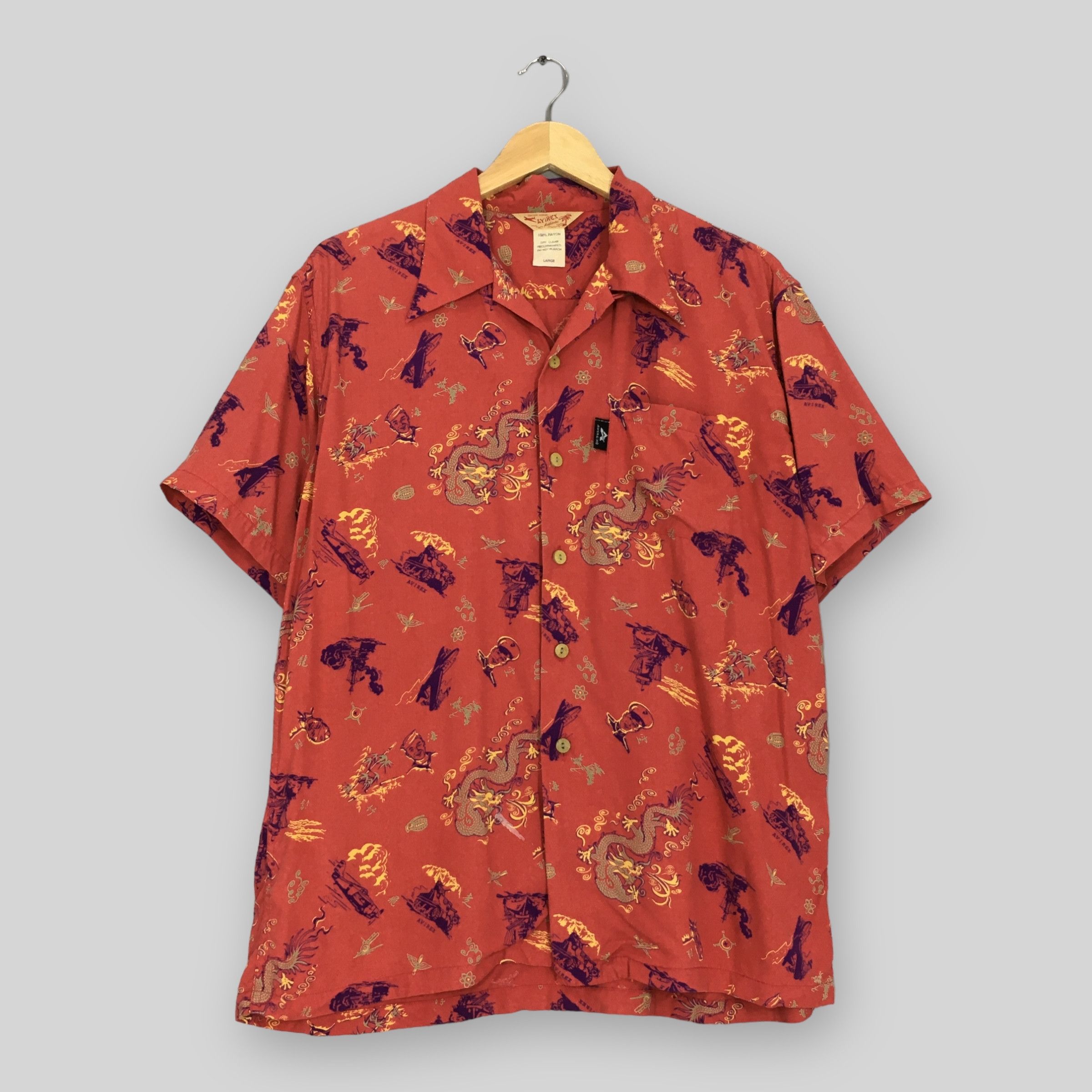 Avirex × Japanese Brand Vintage Avirex Dragon Hawaiian Rayon Shirt Large Size US L / EU 52-54 / 3 - 1 Thumbnail