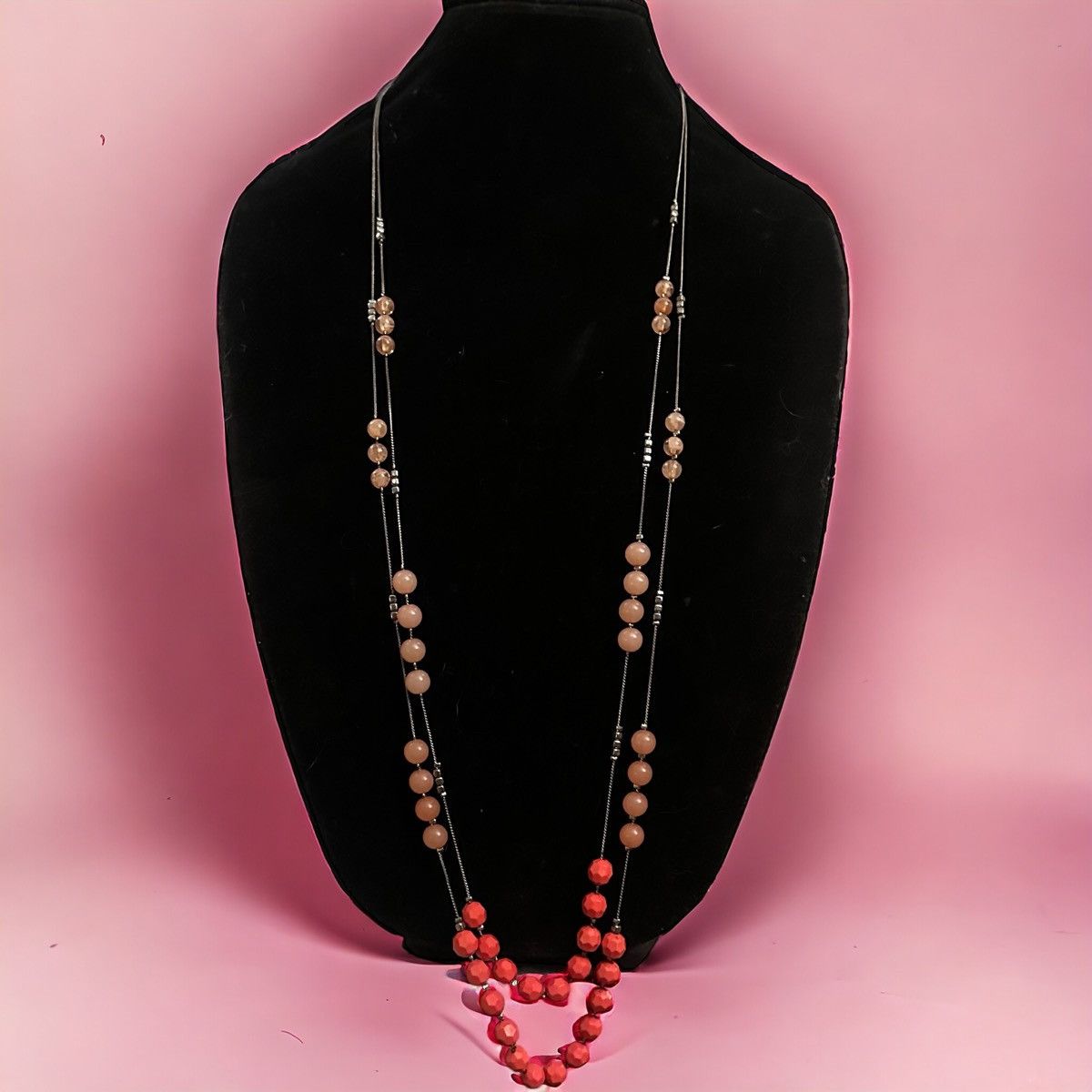 Other NY Collection long layered stationed rose and coral necklace Size ONE SIZE - 1 Thumbnail