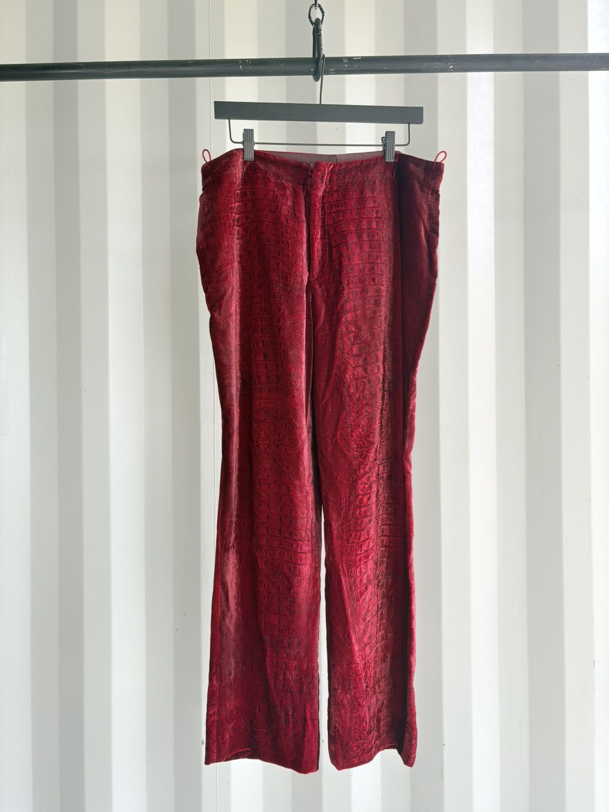 Jean Paul Gaultier Crocodile Print Velour Trousers Size US 34 / EU 50 - 2 Thumbnail