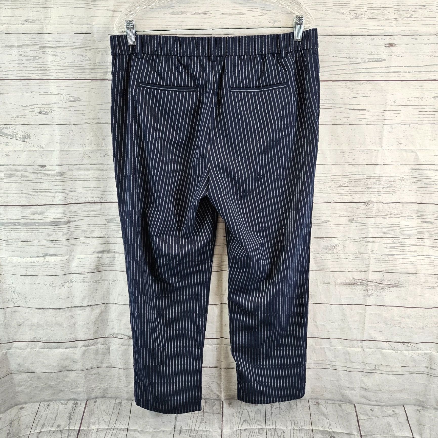 Loft LOFT Ann Taylor Womens Original Straight Cropped Pants Sz 10 Blue White Stripe Size 32" / US 10 / IT 46 - 3 Thumbnail