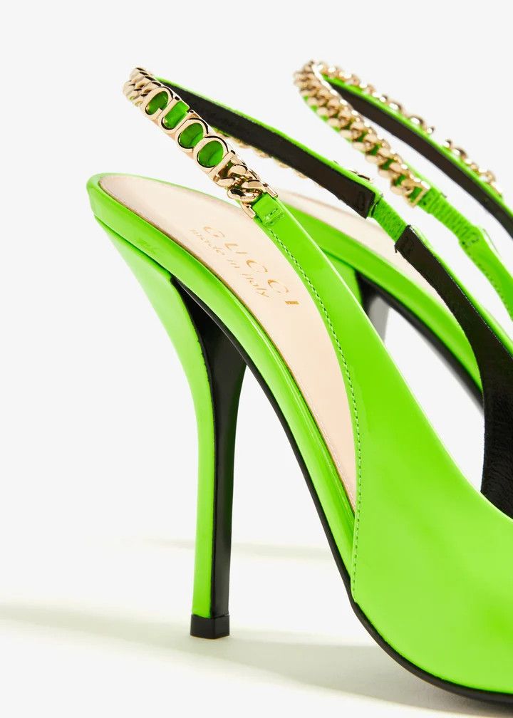 Gucci oc11z0526 Gucci Signoria Slingback Pumps in Green Size US 7.5 / IT 37.5 - 2 Thumbnail