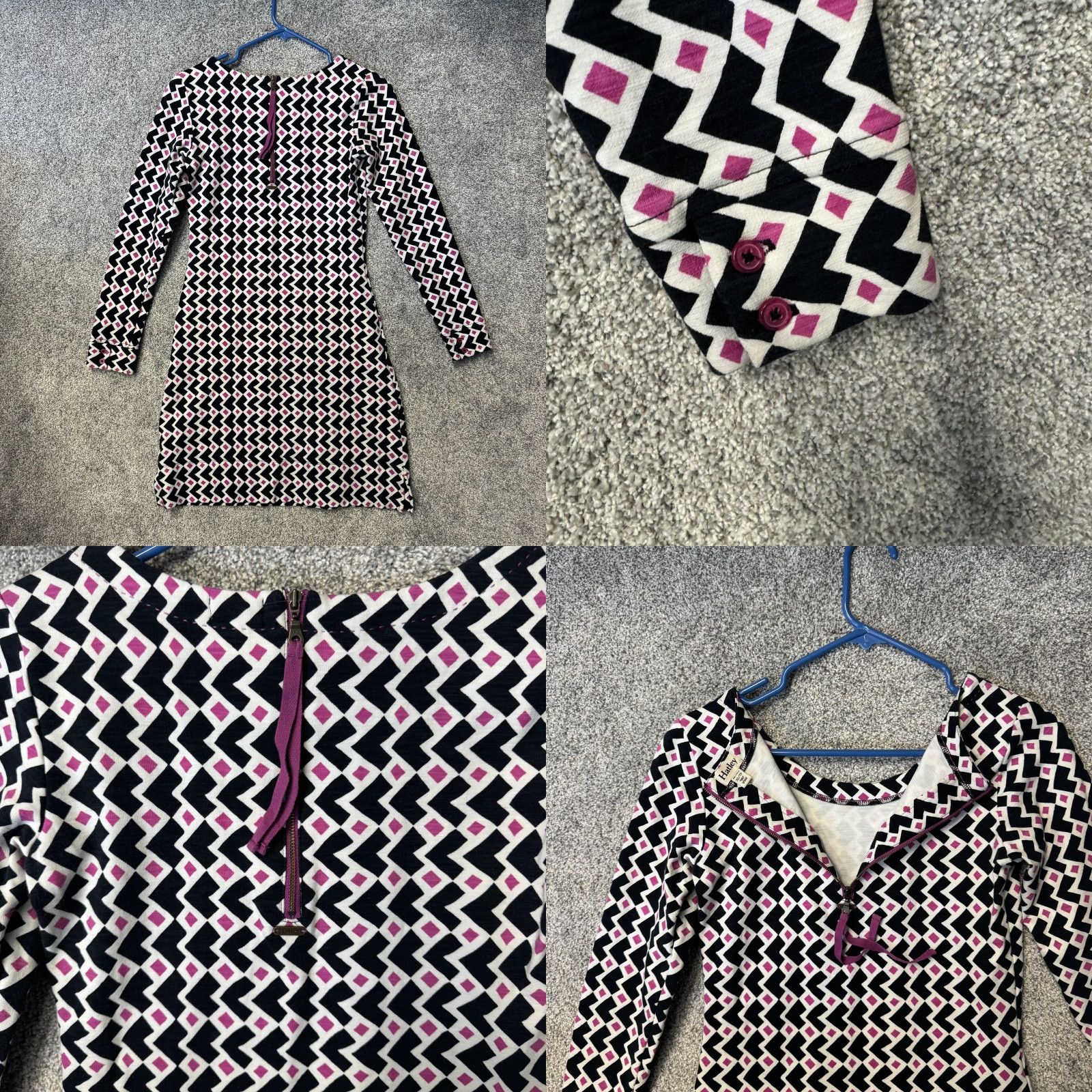 Vintage Hatley Dress Geometric Mod Retro 60s Preppy Chic Office Bodycon Mini Stretch XS Size XS / US 0-2 / IT 36-38 - 8 Thumbnail