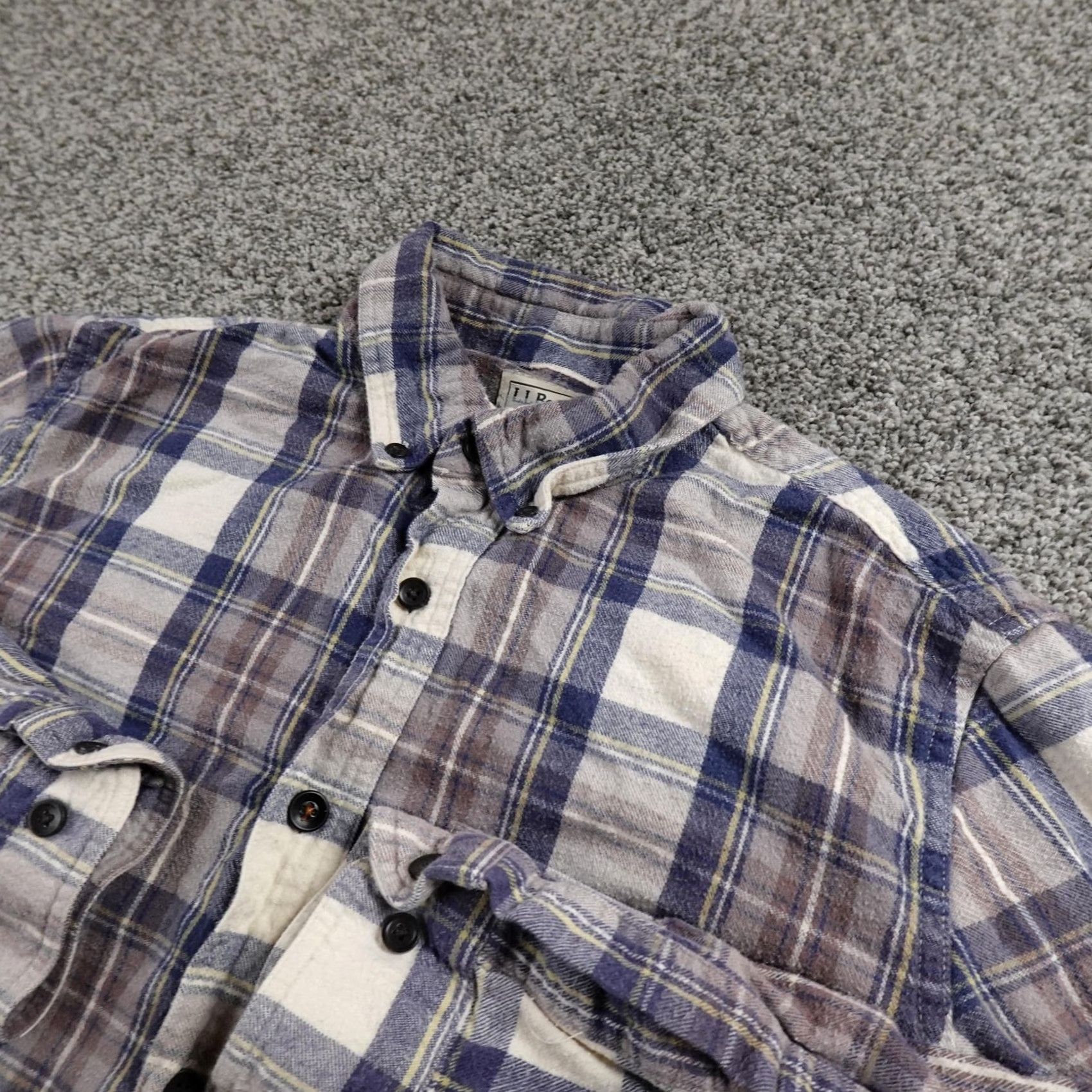 Vintage LL Bean Shirt Mens M Blue Plaid Flannel Button-Up Long Sleeve Outdoor Hiking Size US M / EU 48-50 / 2 - 2 Thumbnail