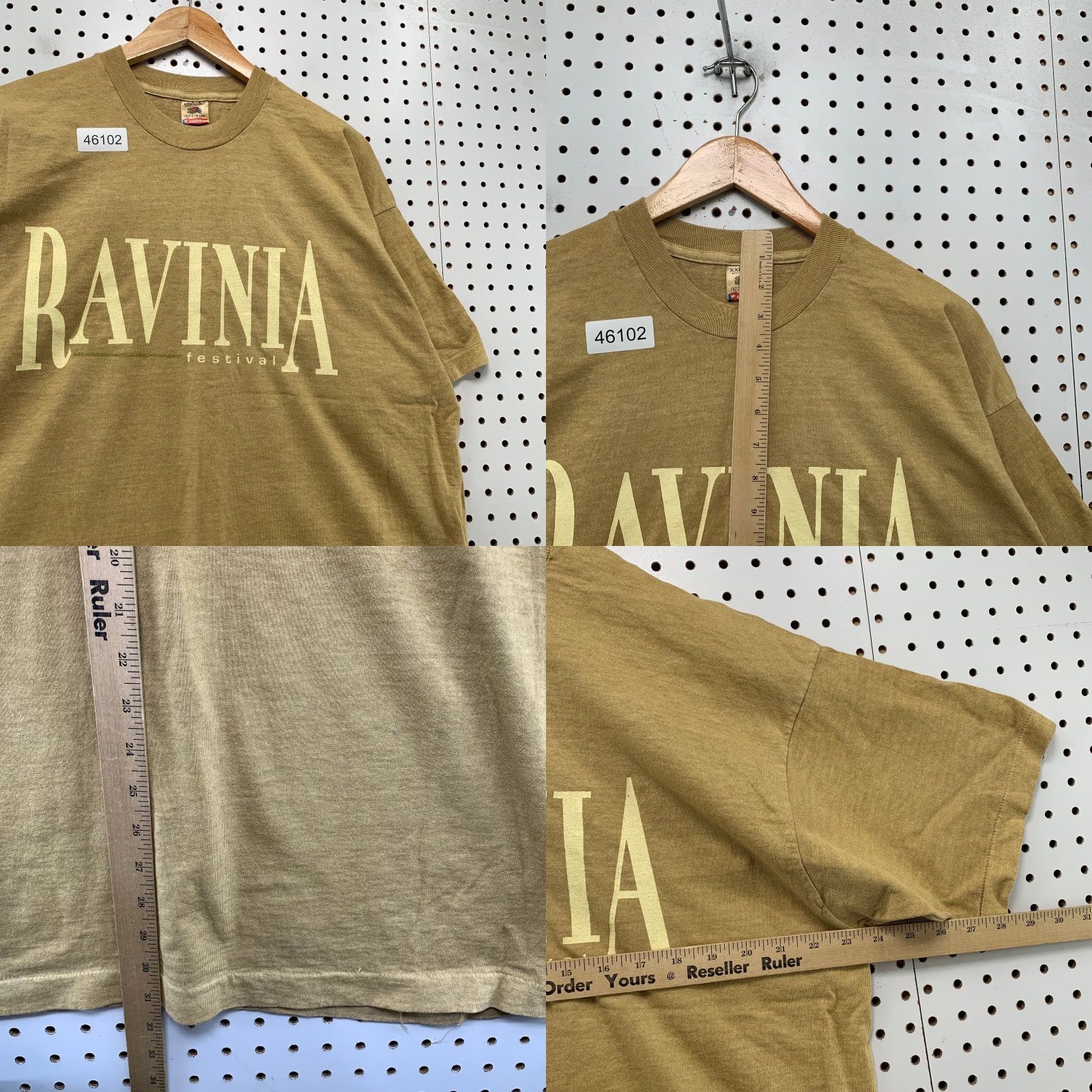 Fruit Of The Loom VINTAGE Ravinia Festival Shirt Mens 2XL Beige Cotton 90s Music USA Fruit of the Loom T-Shirt Short Sleeve Crew Neck 1980s-1990s Mens Size US XXL / EU 58 / 5 - 8 Thumbnail