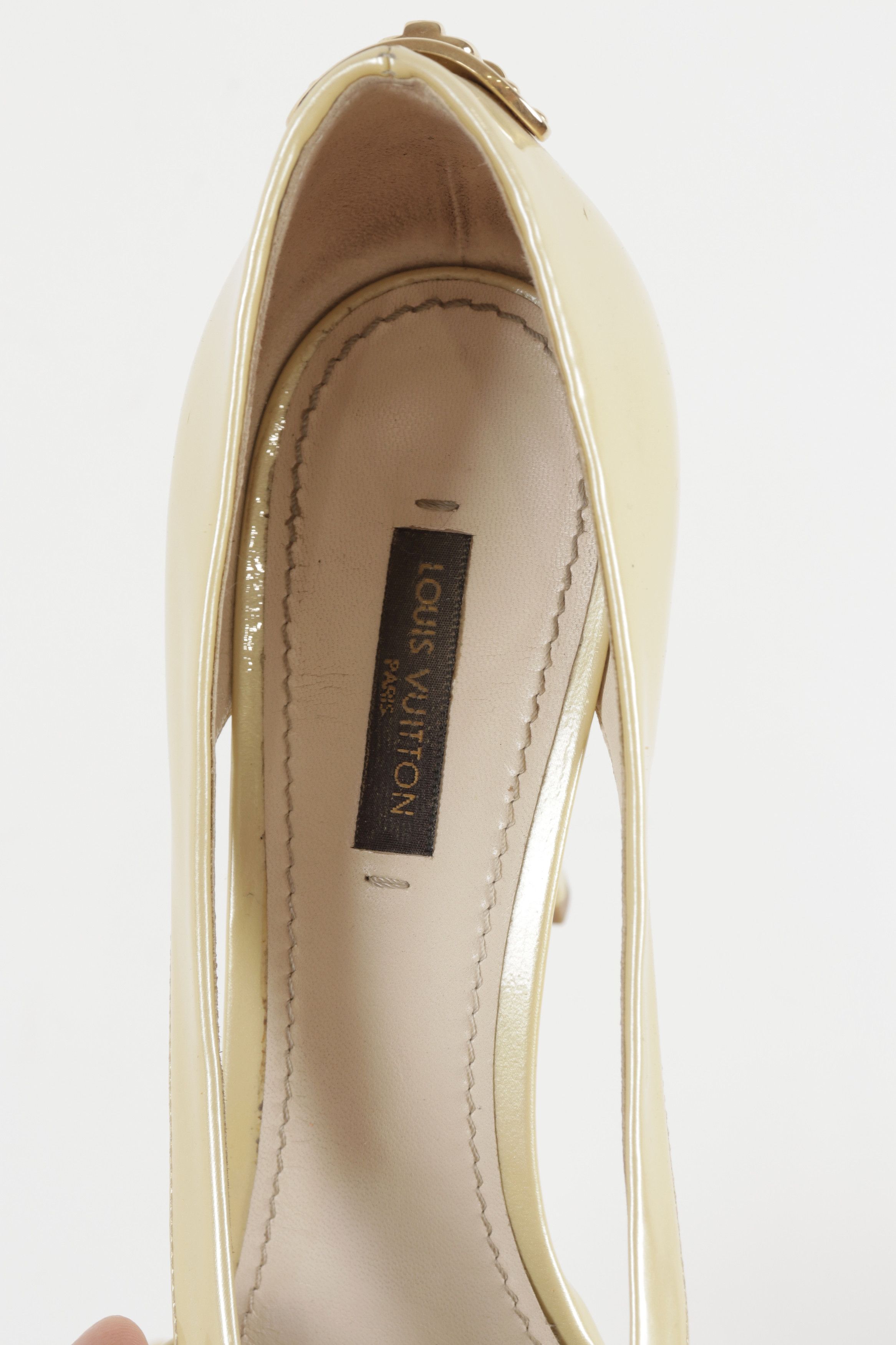 Louis Vuitton Louis Vuitton Leather Yellow High Heel Open Toe Shoes Size US 7.5 / IT 37.5 - 6 Thumbnail