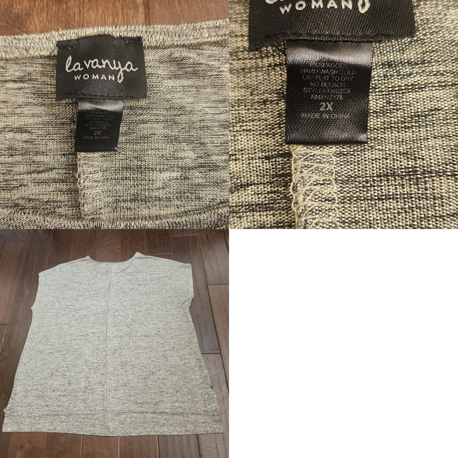 Vintage Marled Top Womens 2X Silver Lavanya Woman Knit Low Hem Plus Size XXL / US 16-18 / IT 52-54 - 9 Thumbnail