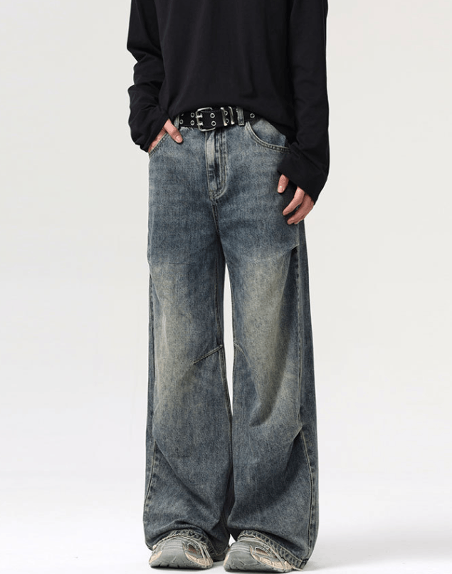 Japanese Brand × Jean Distressed straight men's retro loose baggy jeans Size US 32 / EU 48 - 3 Thumbnail