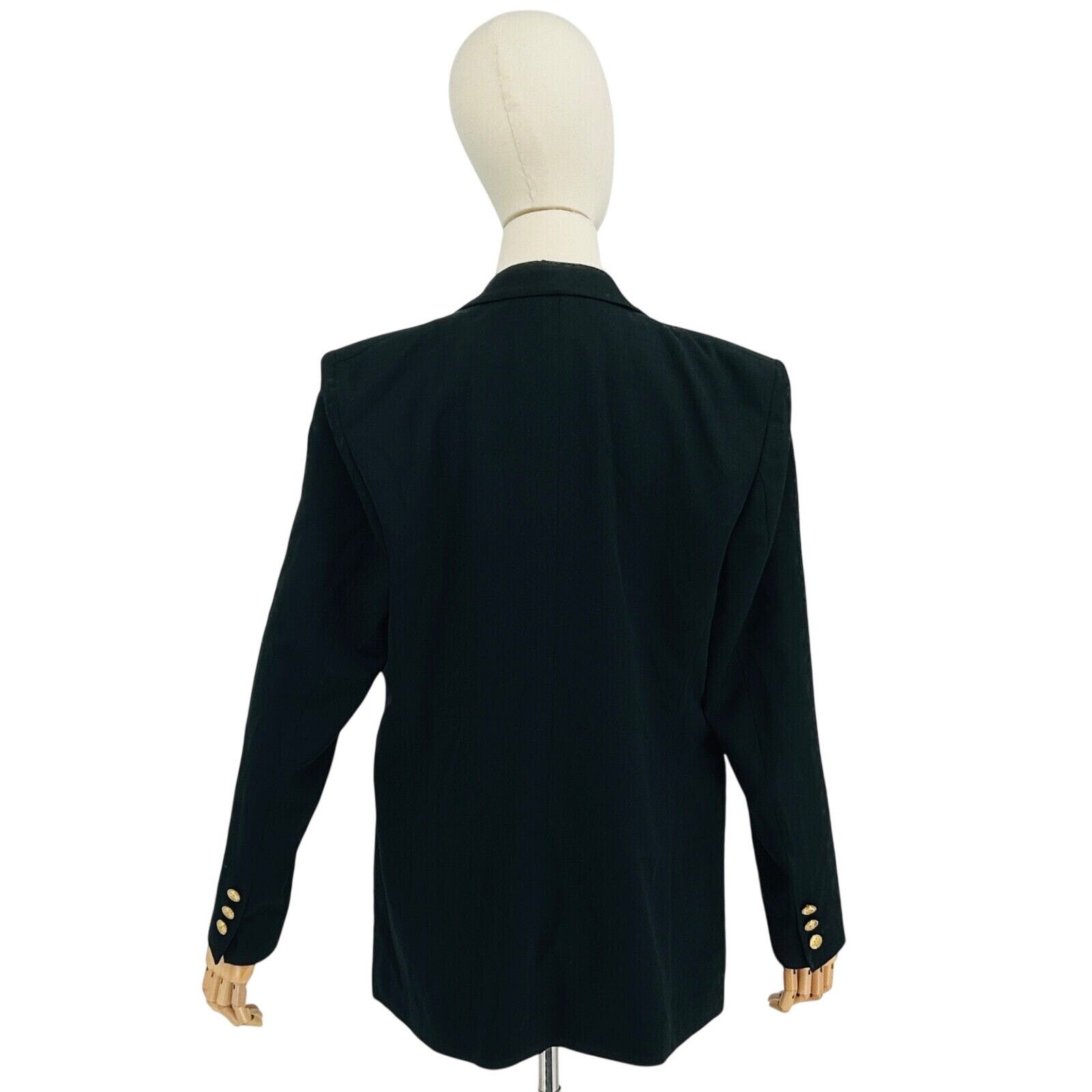 J. Peterman Vintage 90s J. Peterman Black 100% Wool Blazer Tuxedo Jacket Size M / US 6-8 / IT 42-44 - 6 Thumbnail