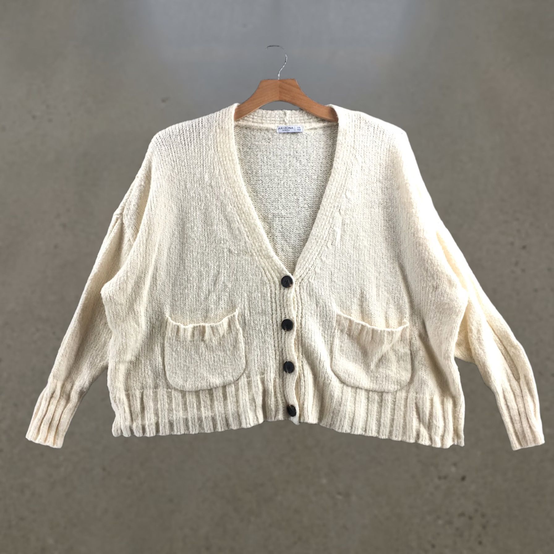 Vintage Arizona Jean Co Cardigan Sweater Womens XXL Cream Knit Long Sleeve V-Neck Casual Size XXL / US 16-18 / IT 52-54 - 1 Thumbnail